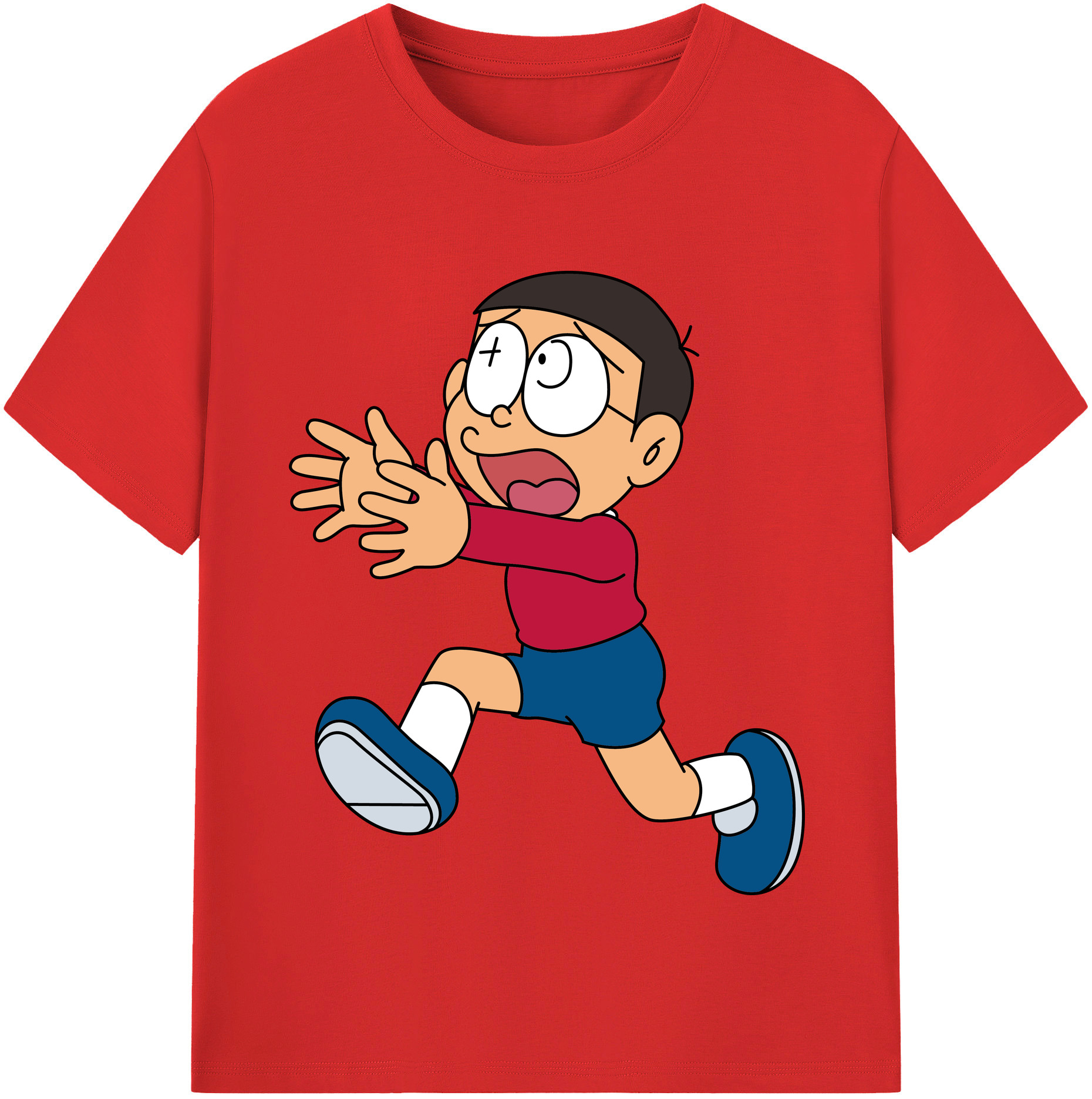 （画像用） ドラえもん 野比 のび太 Doraemon Nobita Nobi レディースカジュアルプリントTシャツ（綿100％）