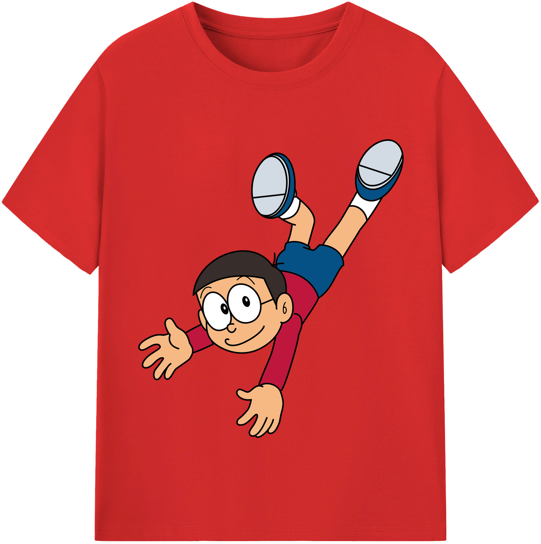 （画像用） ドラえもん 野比 のび太 Doraemon Nobita Nobi レディースカジュアルプリントTシャツ（綿100％）