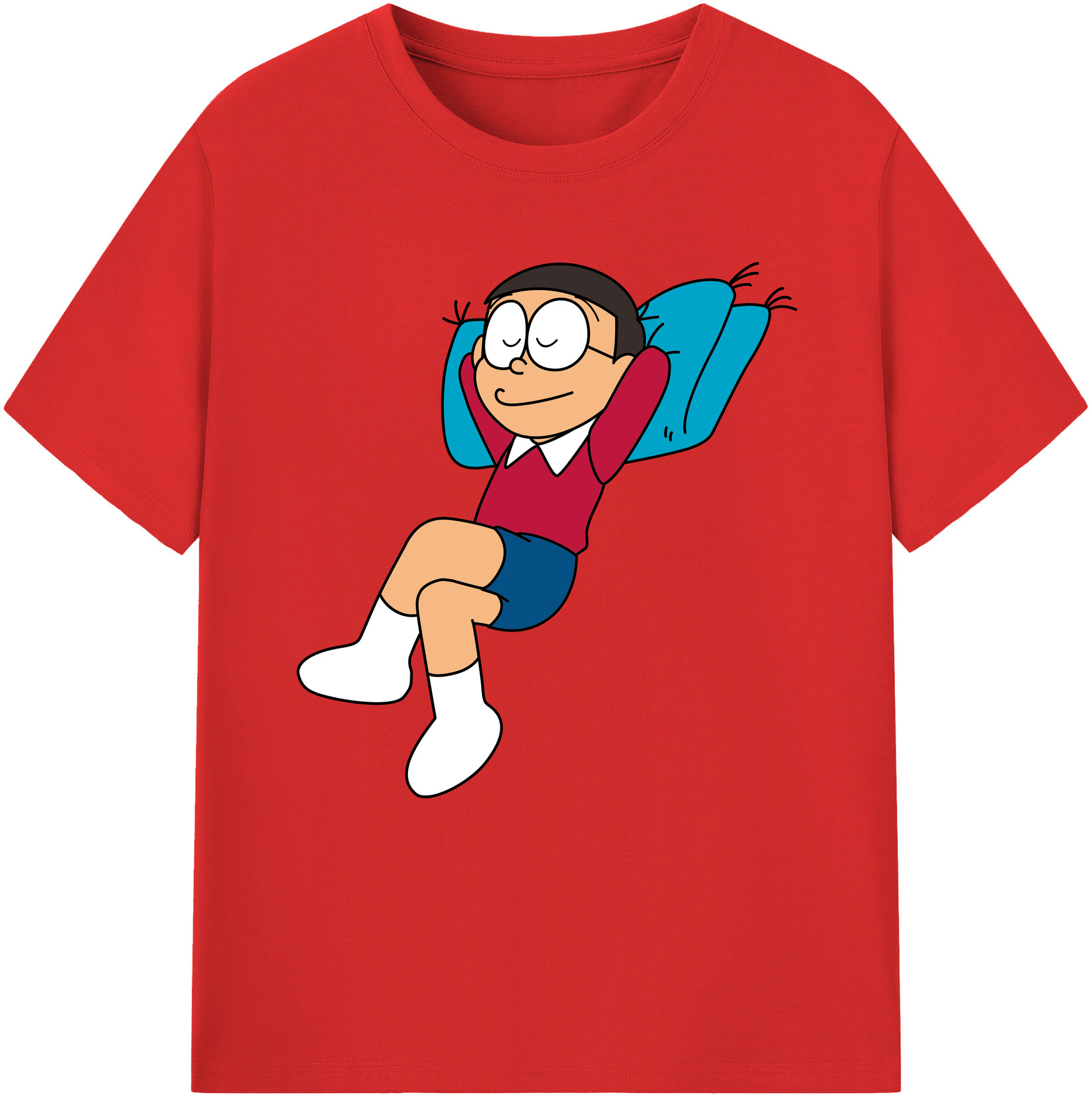 （画像用） ドラえもん 野比 のび太 Doraemon Nobita Nobi レディースカジュアルプリントTシャツ（綿100％）