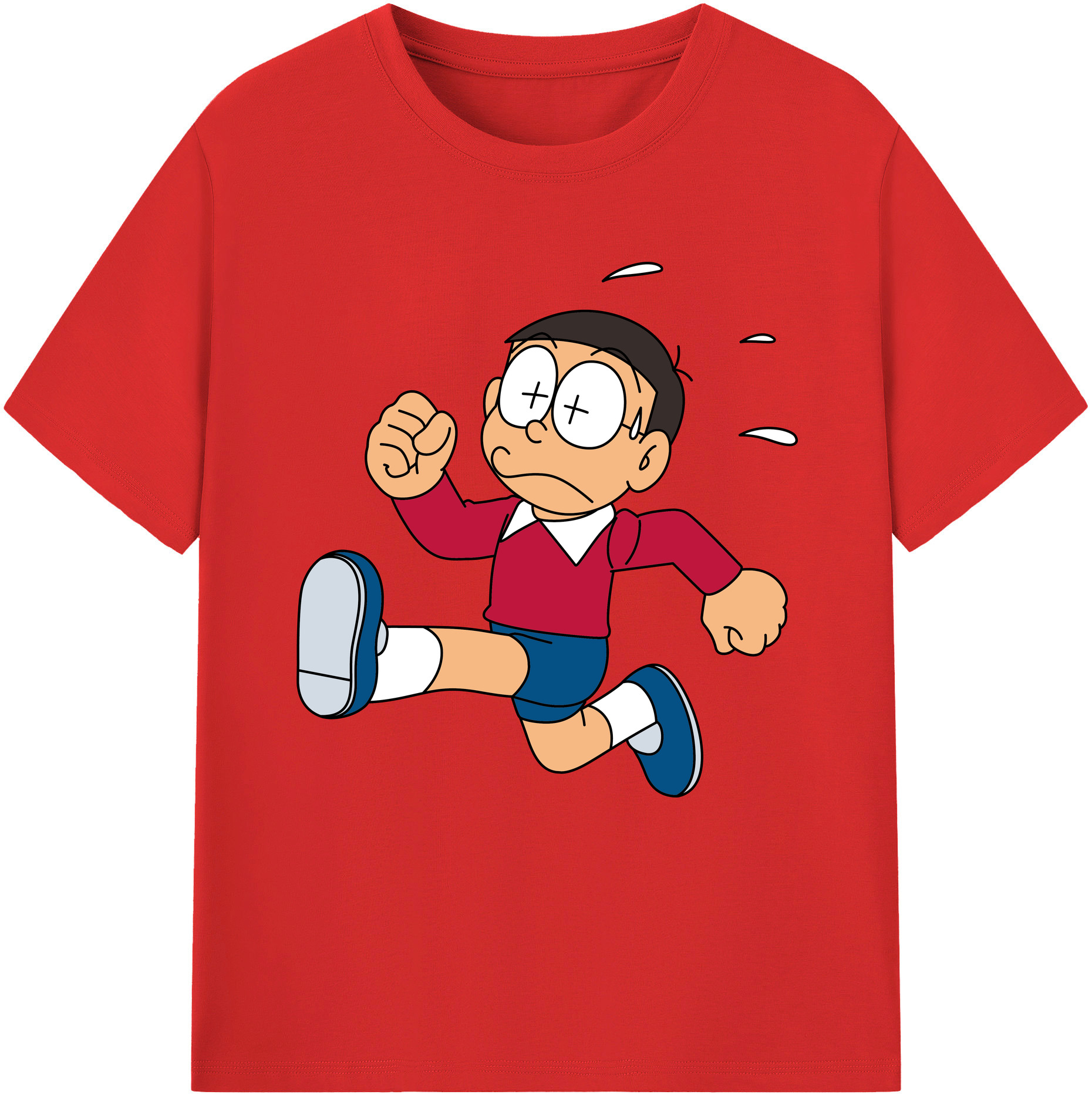 （画像用） ドラえもん 野比 のび太 Doraemon Nobita Nobi レディースカジュアルプリントTシャツ（綿100％）
