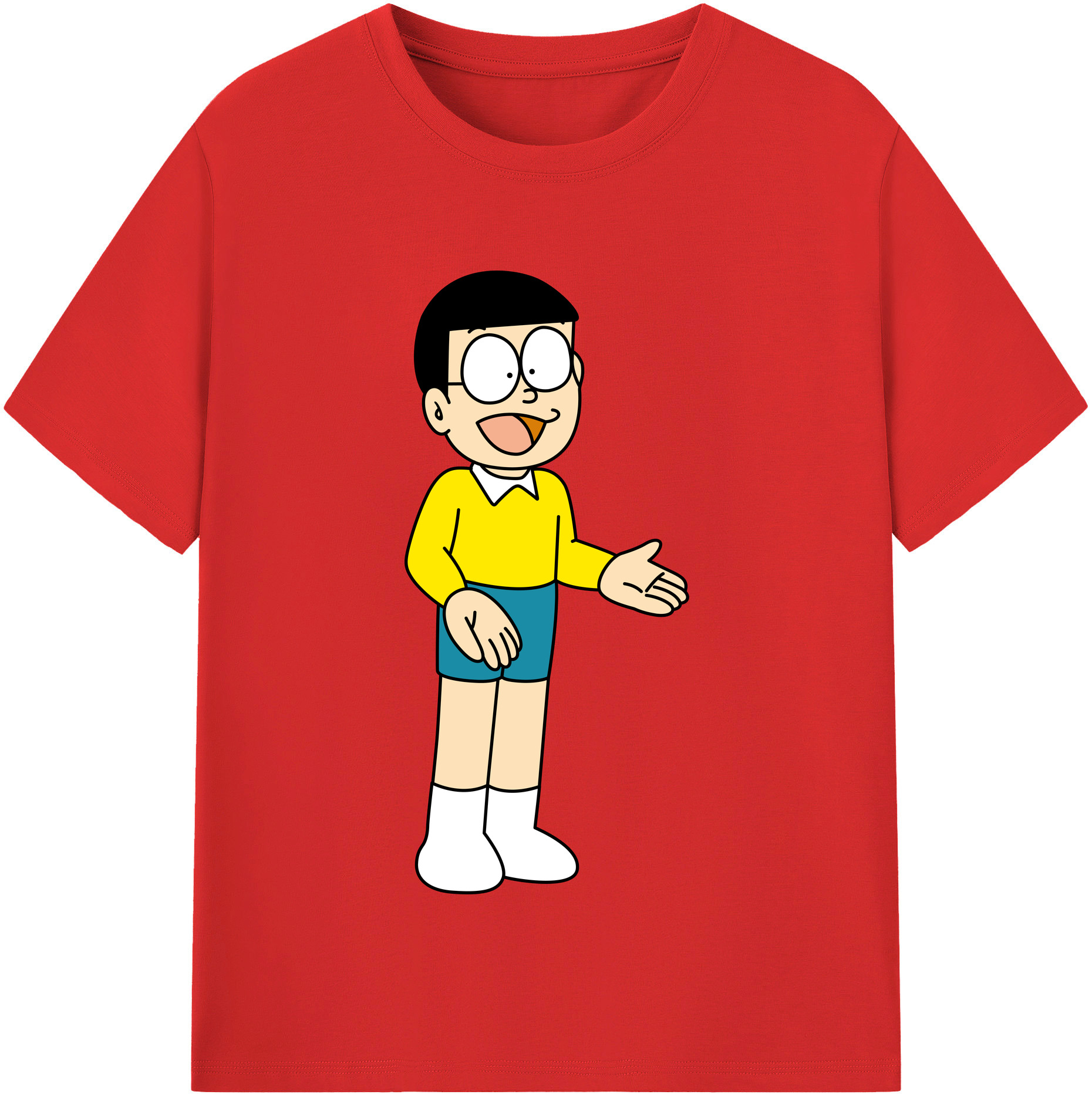 （画像用） ドラえもん 野比 のび太 Doraemon Nobita Nobi レディースカジュアルプリントTシャツ（綿100％）