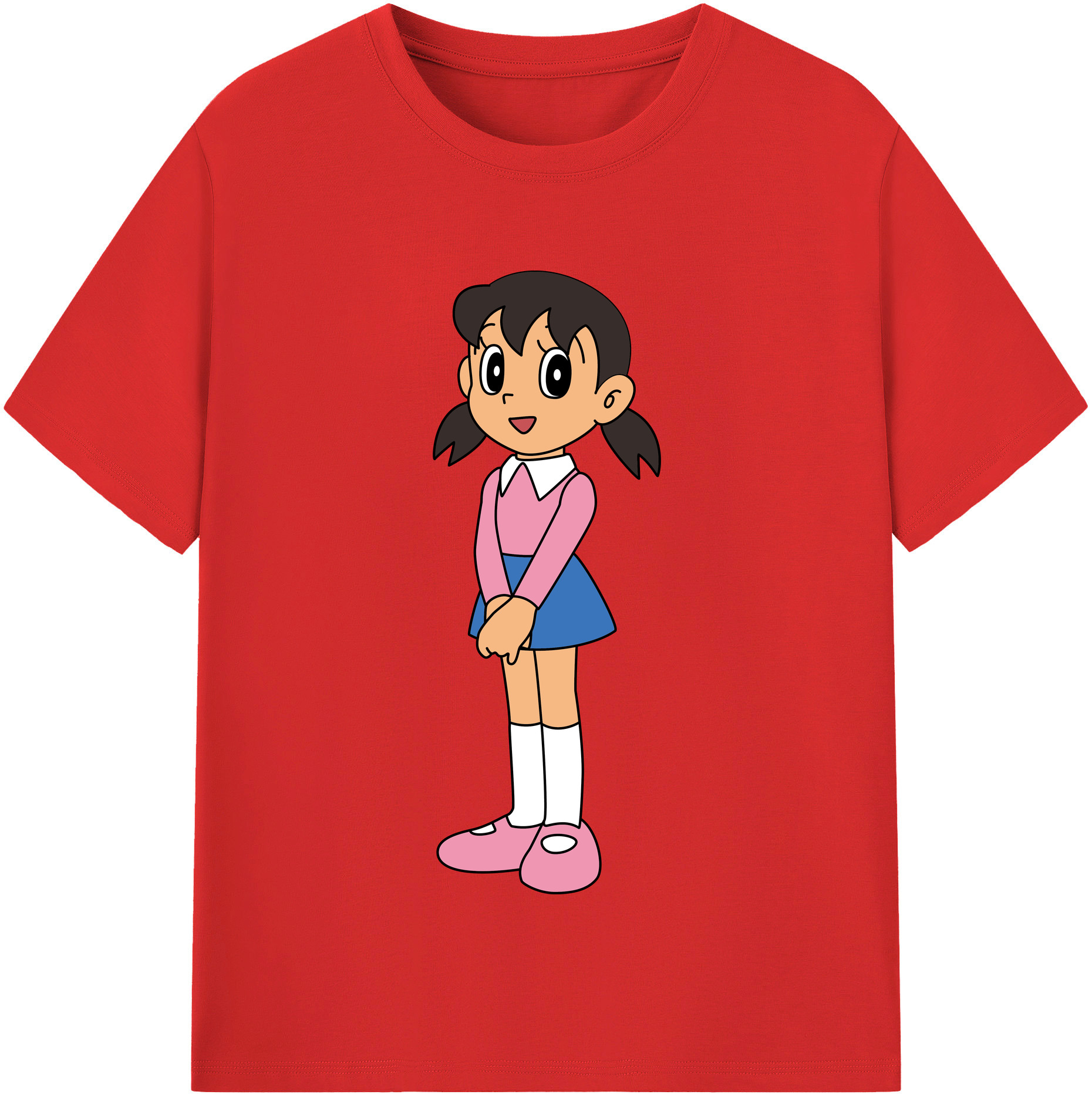 （画像用） ドラえもん みなもと しずか Doraemon Shizuka Minamoto レディースカジュアルプリントTシャツ（綿100％）
