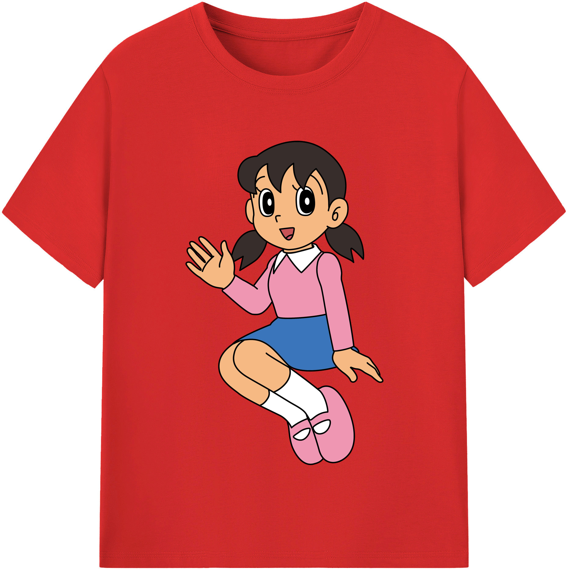 （画像用） ドラえもん みなもと しずか Doraemon Shizuka Minamoto レディースカジュアルプリントTシャツ（綿100％）