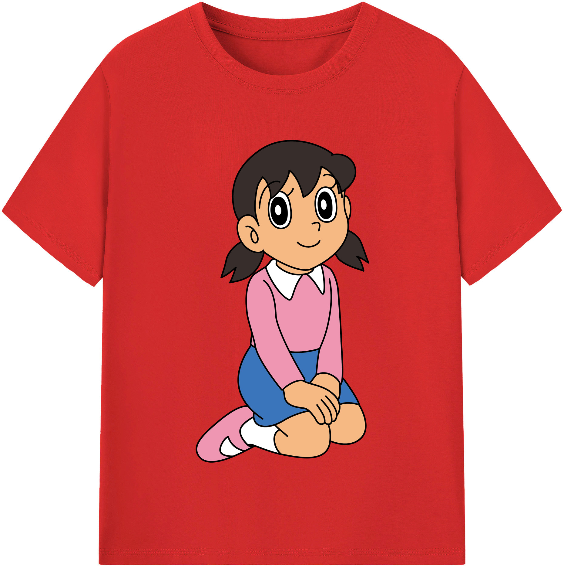 （画像用） ドラえもん みなもと しずか Doraemon Shizuka Minamoto レディースカジュアルプリントTシャツ（綿100％）
