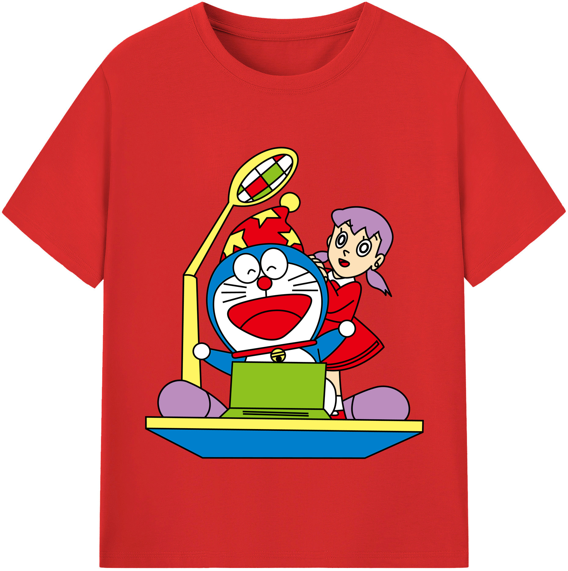 （画像用） ドラえもん みなもと しずか Doraemon Shizuka Minamoto レディースカジュアルプリントTシャツ（綿100％）