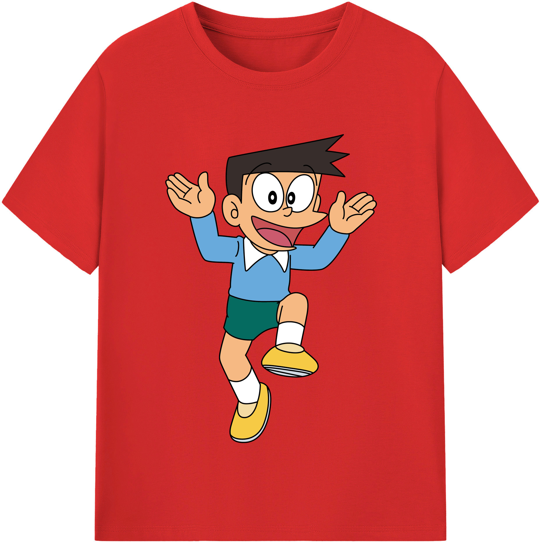 （画像用） ドラえもん 骨川 スネ夫 Doraemon Honekawa Suneo レディースカジュアルプリントTシャツ（綿100％）