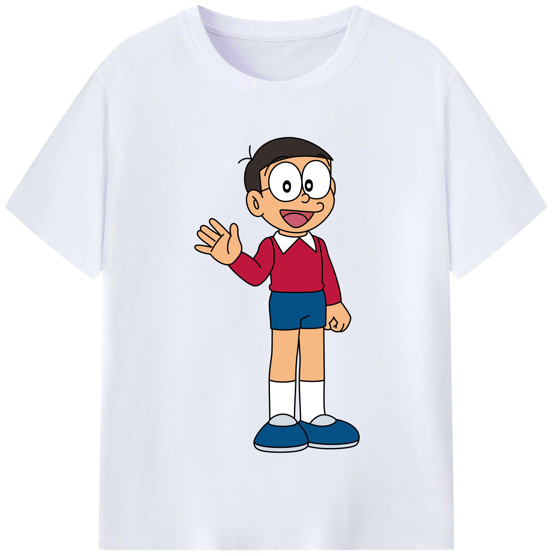 （画像用） ドラえもん 野比 のび太 Doraemon Nobita Nobi レディースカジュアルプリントTシャツ（綿100％）