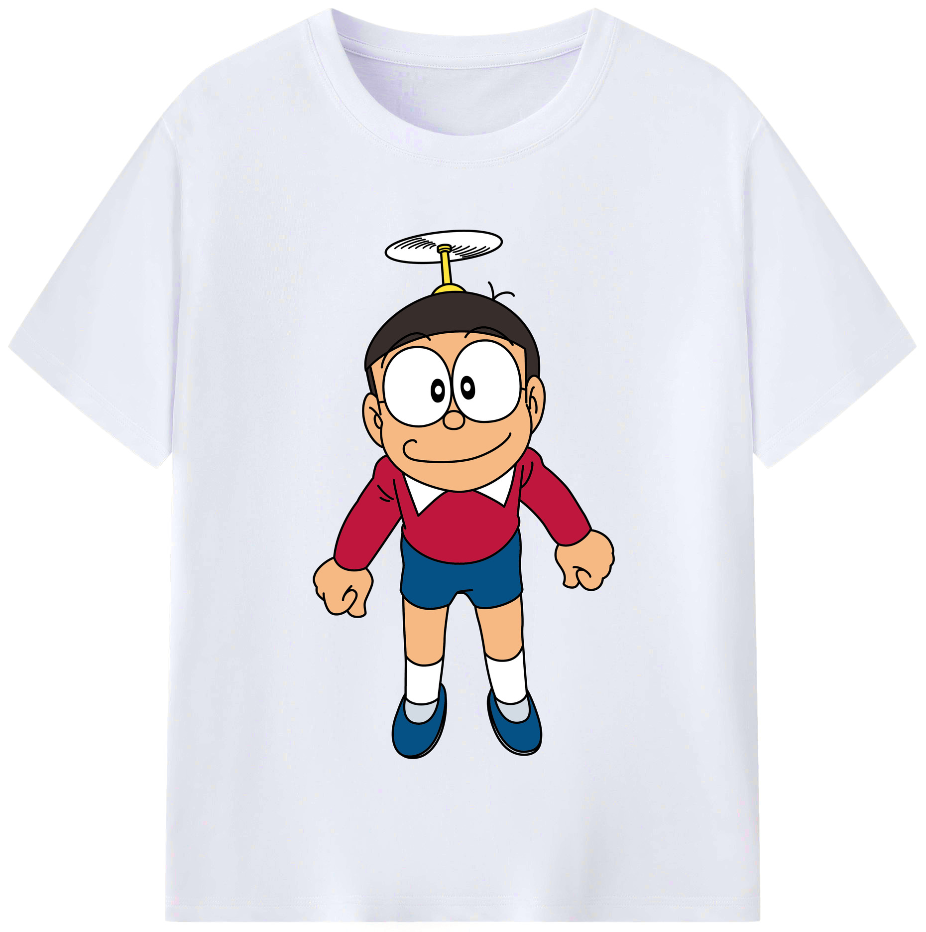 （画像用） ドラえもん 野比 のび太 Doraemon Nobita Nobi レディースカジュアルプリントTシャツ（綿100％）