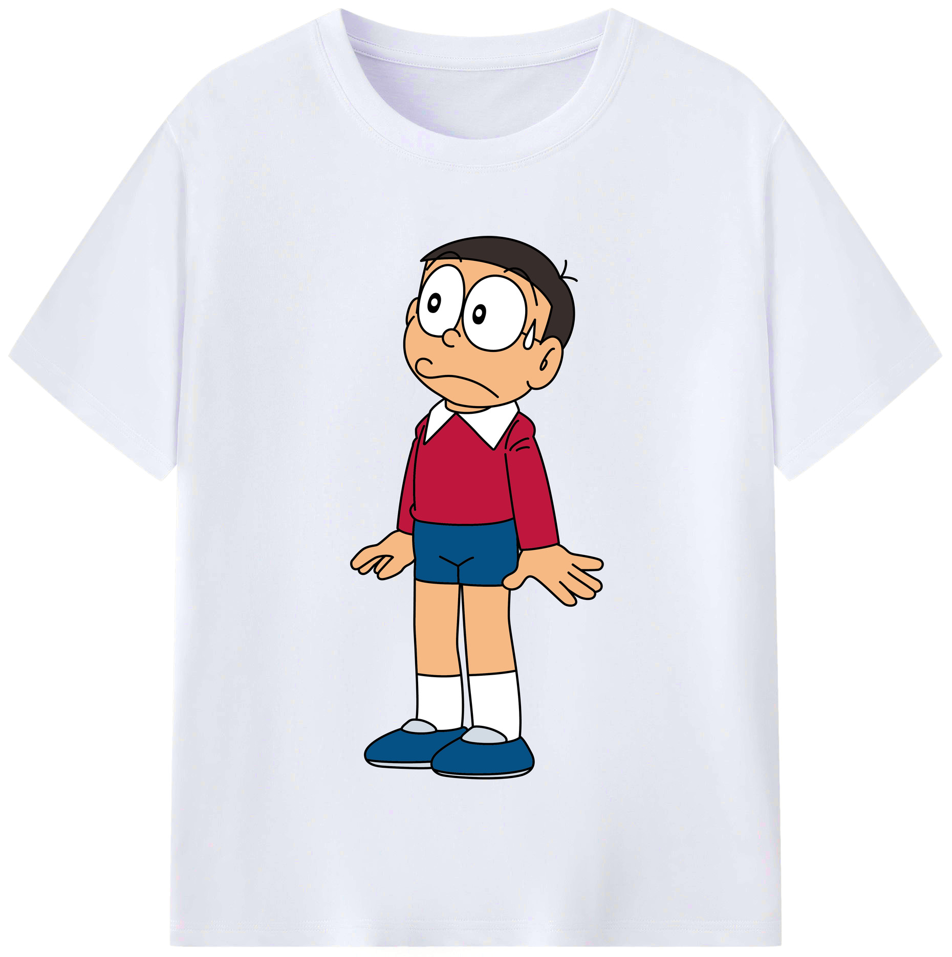 （画像用） ドラえもん 野比 のび太 Doraemon Nobita Nobi レディースカジュアルプリントTシャツ（綿100％）
