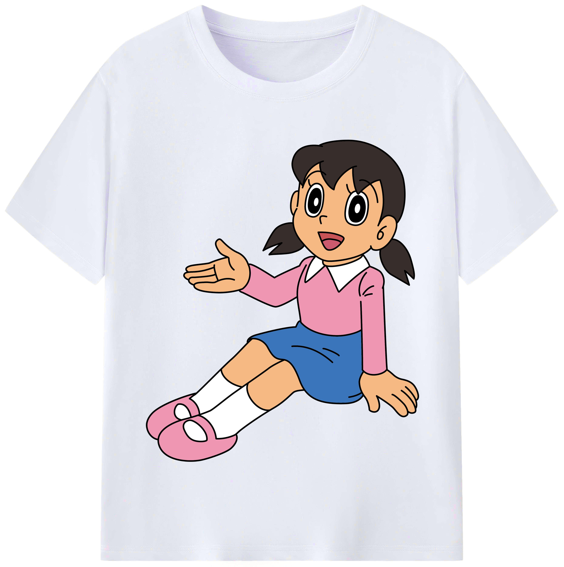 （画像用） ドラえもん みなもと しずか Doraemon Shizuka Minamoto レディースカジュアルプリントTシャツ（綿100％）
