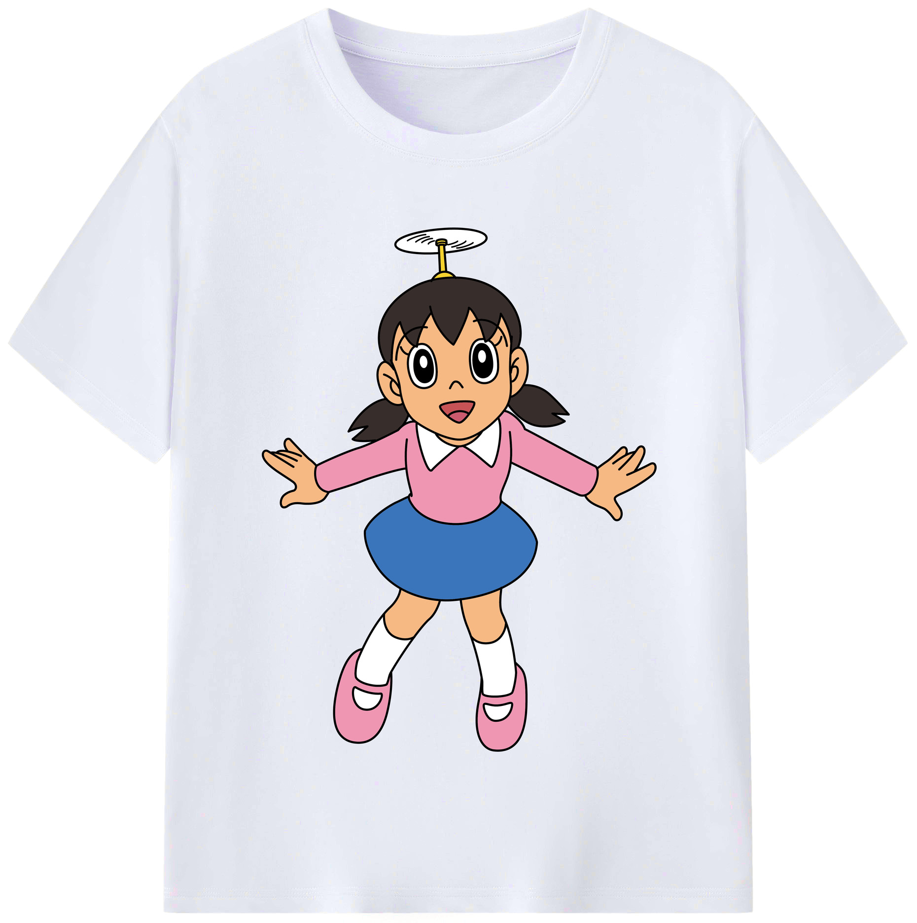 （画像用） ドラえもん みなもと しずか Doraemon Shizuka Minamoto レディースカジュアルプリントTシャツ（綿100％）