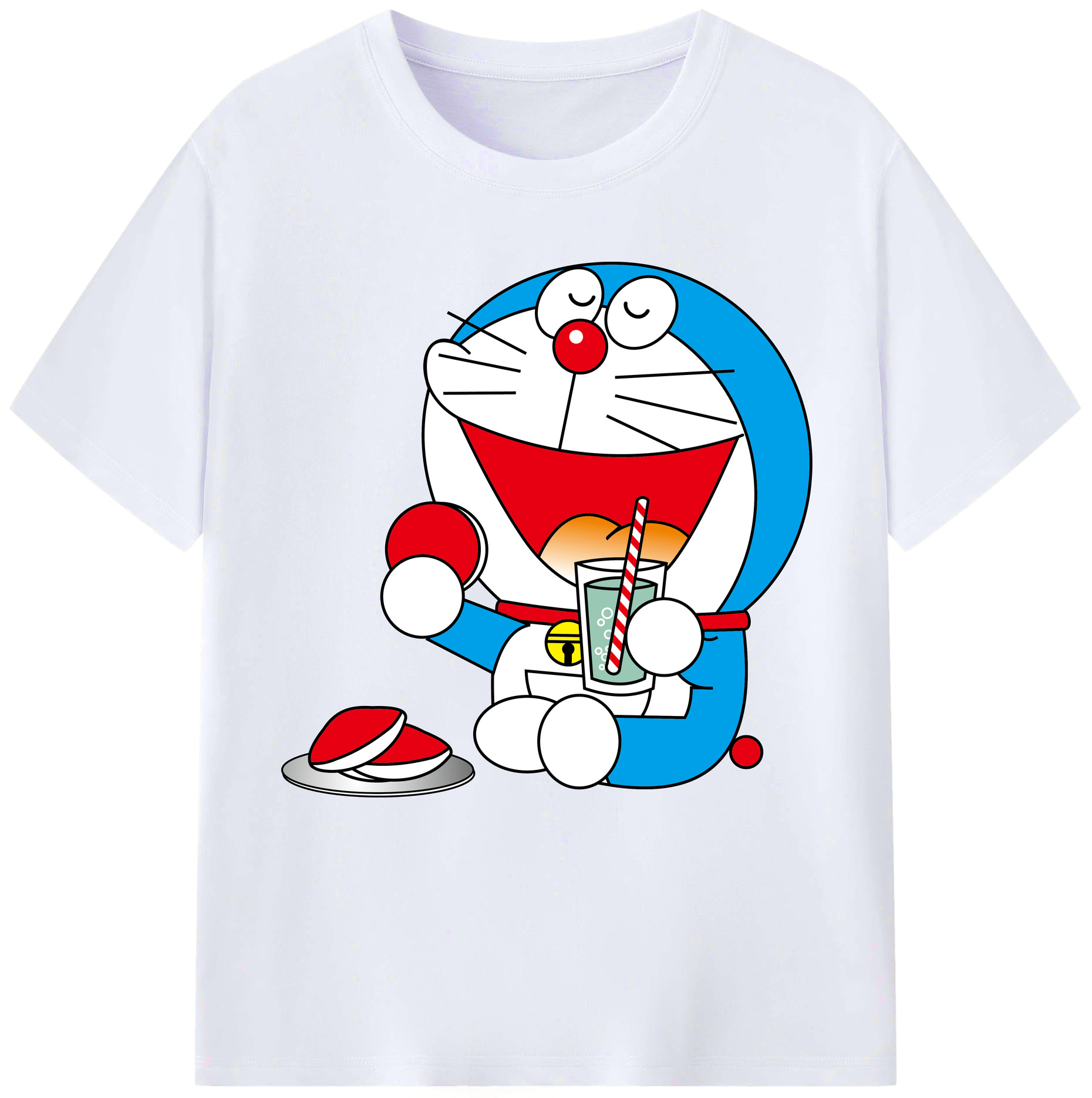 （画像用） ドラえもん Doraemon レディースカジュアルプリントTシャツ（綿100％）