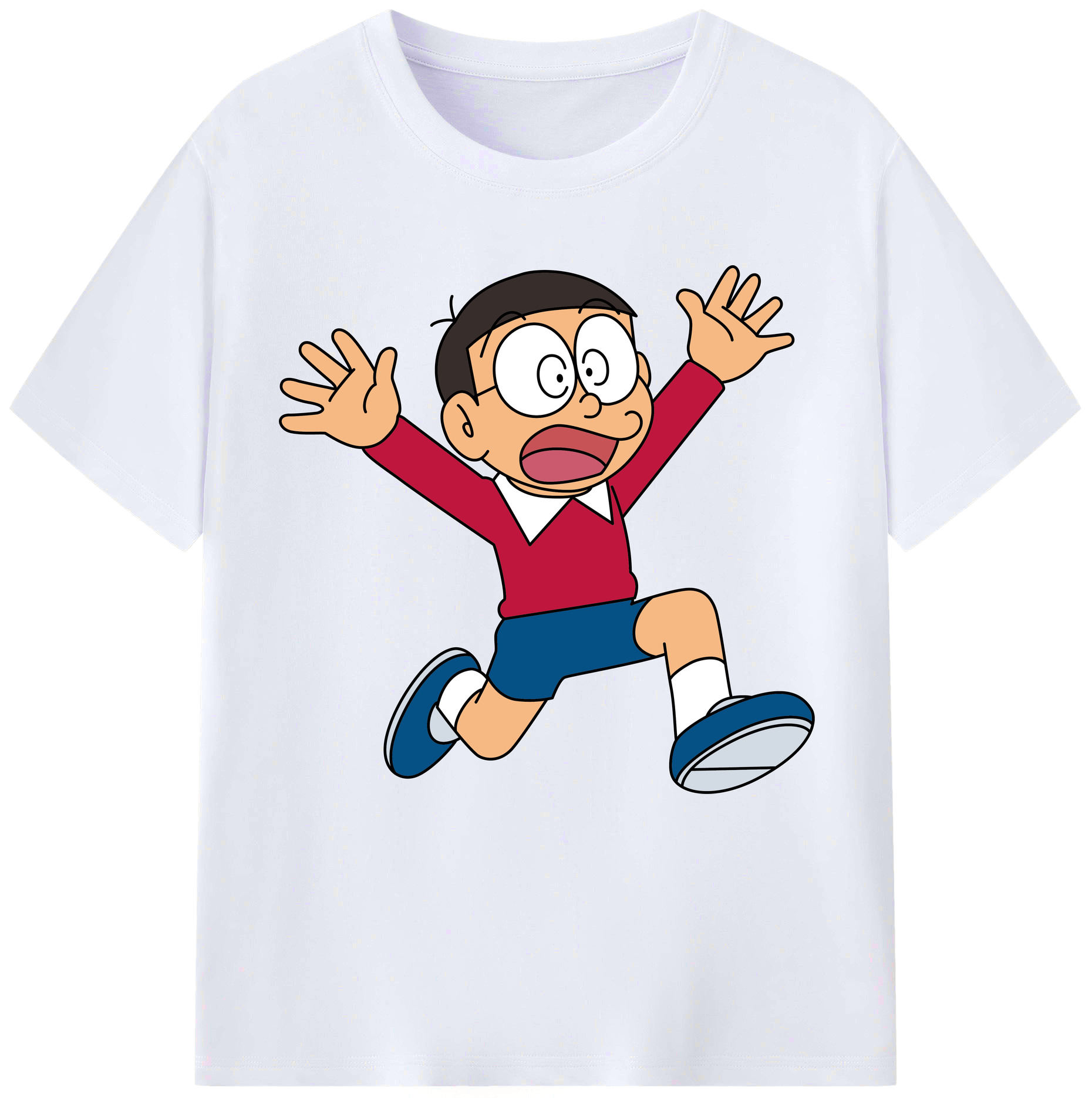 （画像用） ドラえもん 野比 のび太 Doraemon Nobita Nobi レディースカジュアルプリントTシャツ（綿100％）
