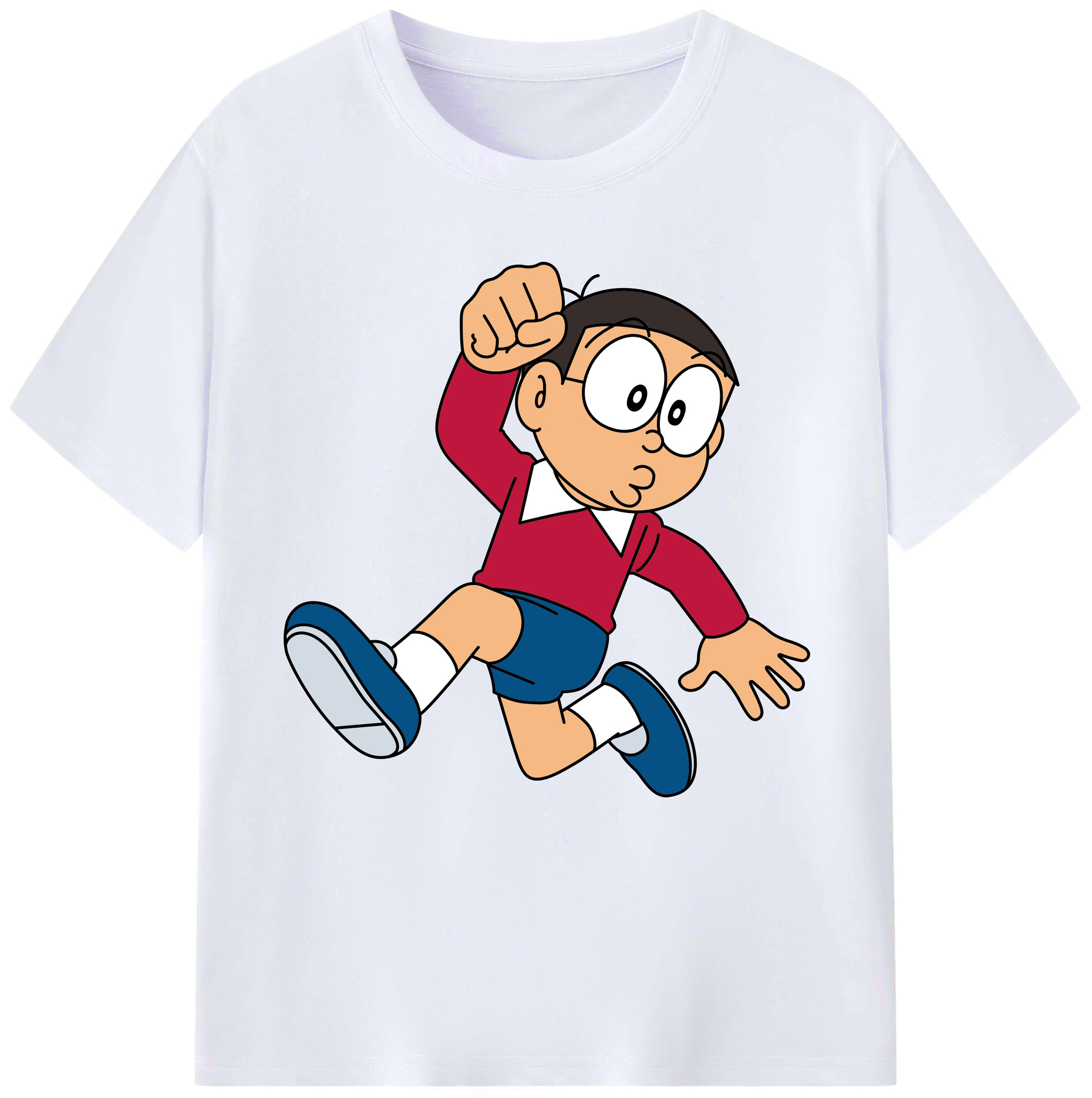 （画像用） ドラえもん 野比 のび太 Doraemon Nobita Nobi レディースカジュアルプリントTシャツ（綿100％）