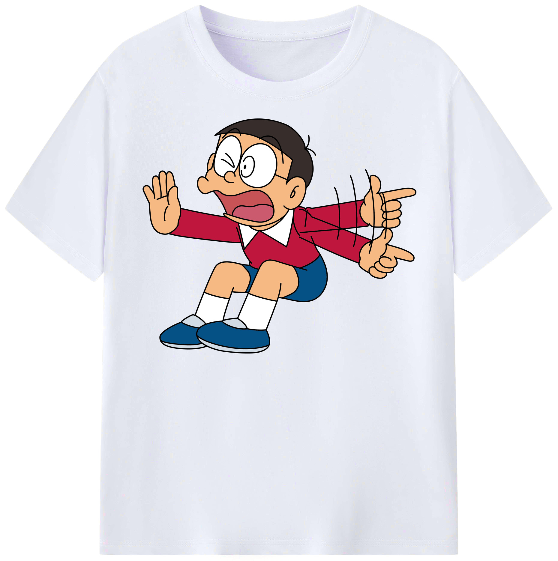 （画像用） ドラえもん 野比 のび太 Doraemon Nobita Nobi レディースカジュアルプリントTシャツ（綿100％）