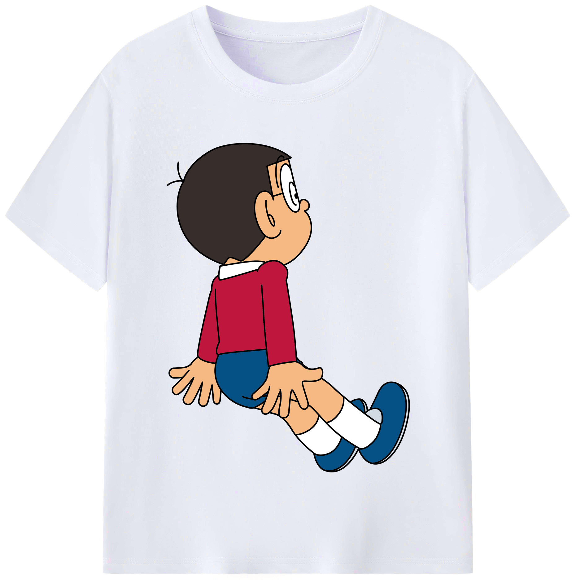 （画像用） ドラえもん 野比 のび太 Doraemon Nobita Nobi レディースカジュアルプリントTシャツ（綿100％）