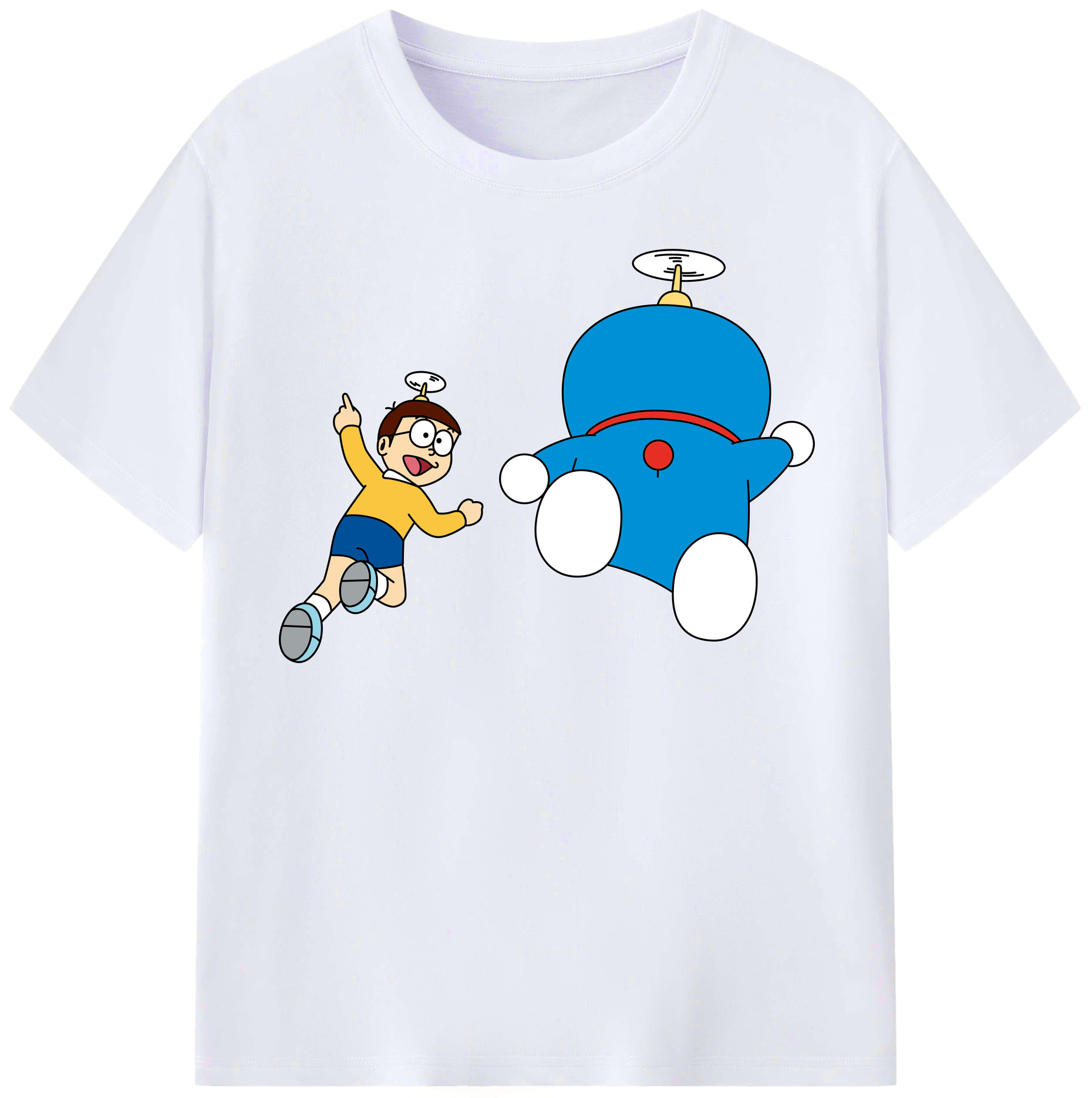 （画像用） ドラえもん 野比 のび太 Doraemon Nobita Nobi レディースカジュアルプリントTシャツ（綿100％）