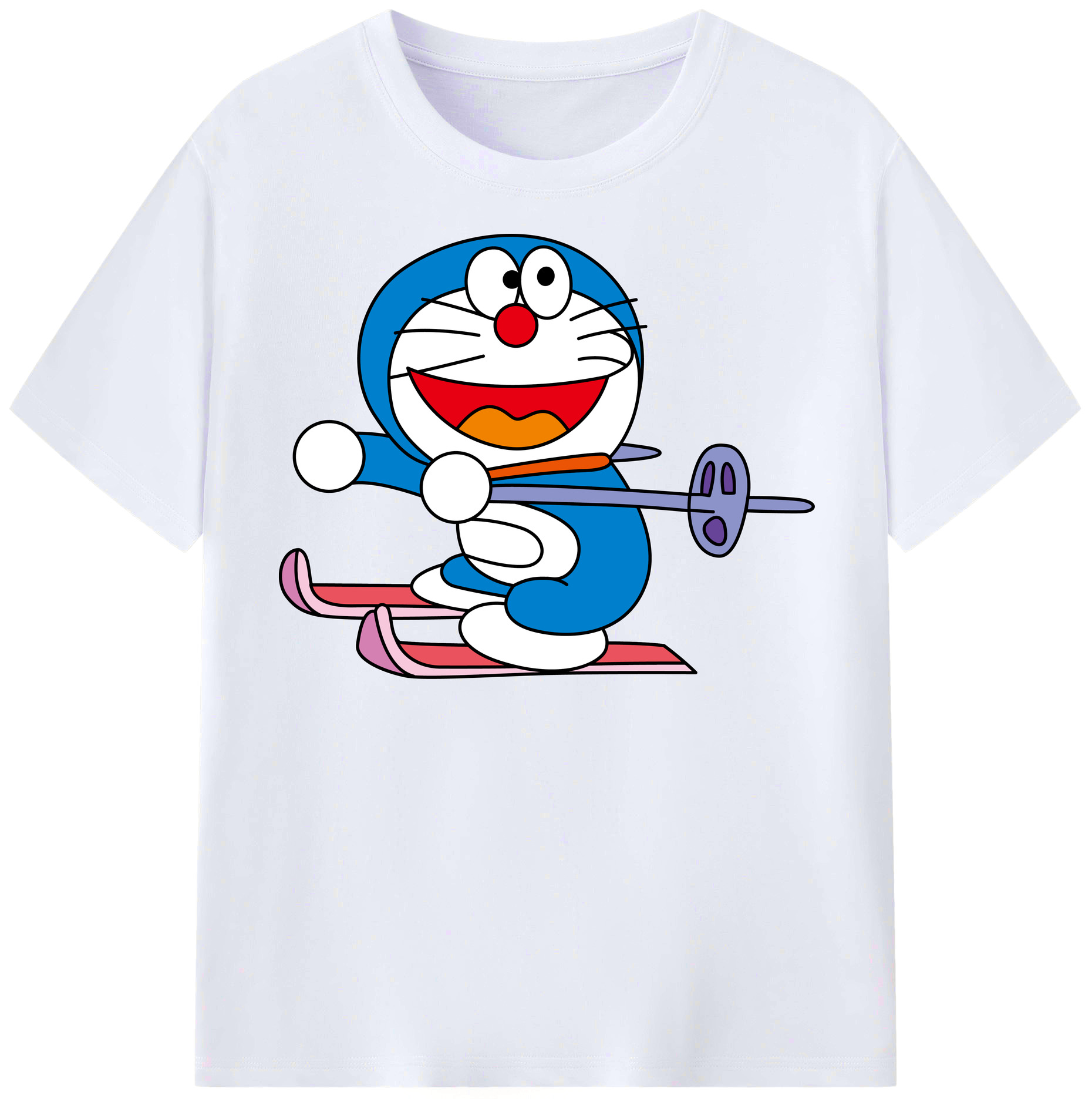 （画像用） ドラえもん Doraemon レディースカジュアルプリントTシャツ（綿100％）