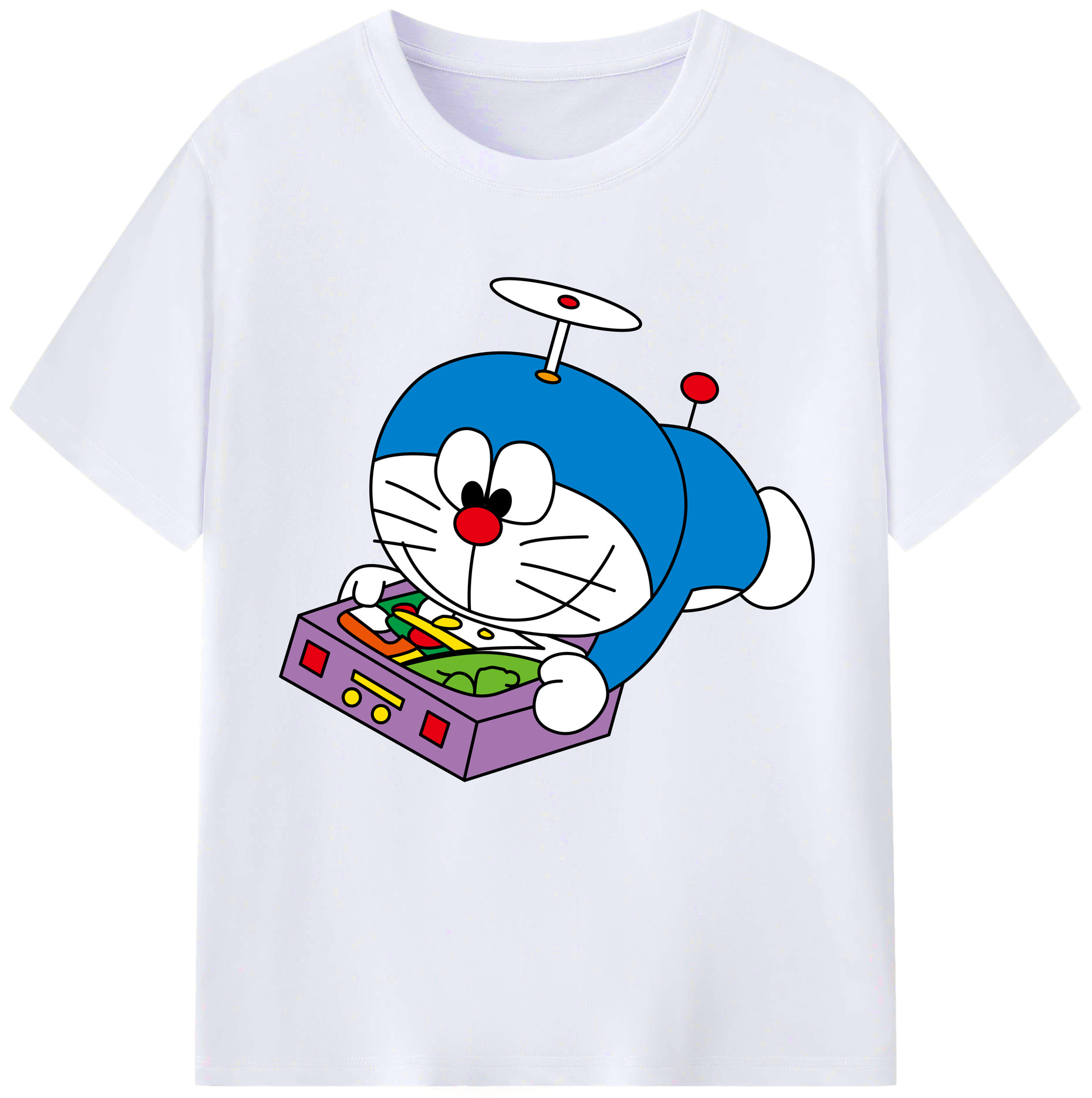 （画像用） ドラえもん Doraemon レディースカジュアルプリントTシャツ（綿100％）