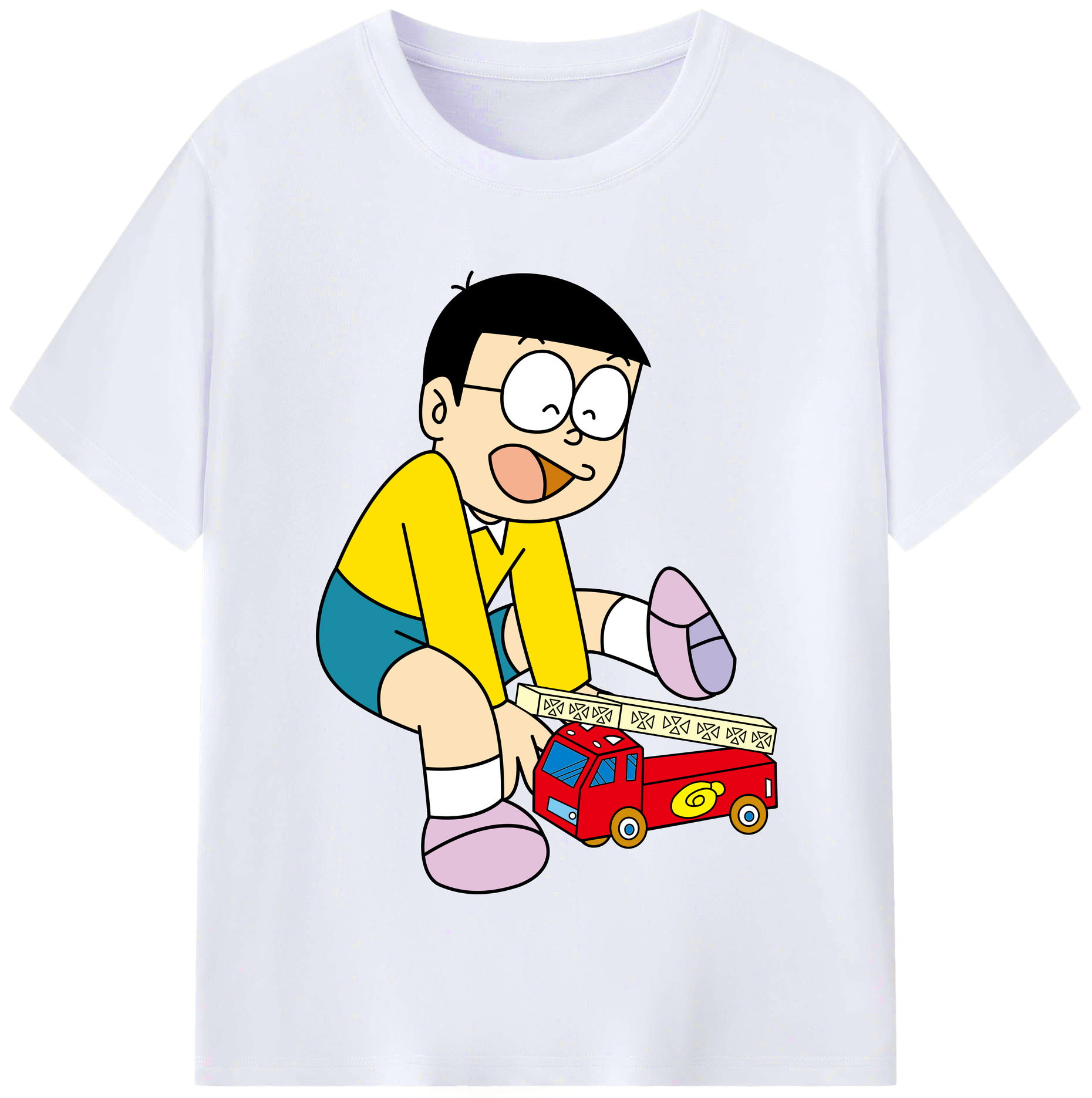 （画像用） ドラえもん 野比 のび太 Doraemon Nobita Nobi レディースカジュアルプリントTシャツ（綿100％）