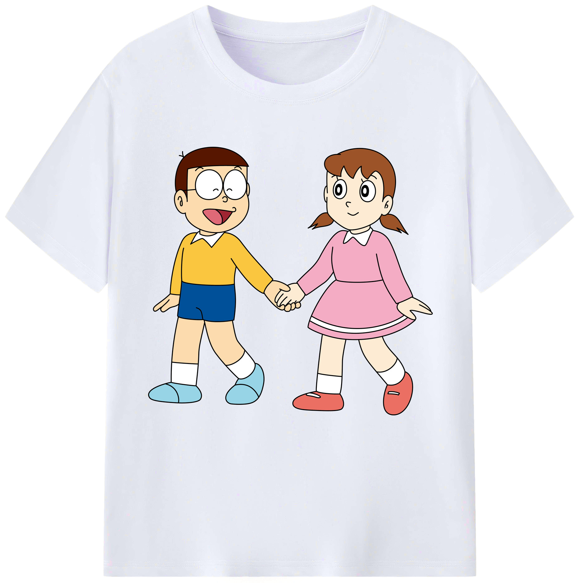 （画像用） ドラえもん 野比 のび太 Doraemon Nobita Nobi レディースカジュアルプリントTシャツ（綿100％）