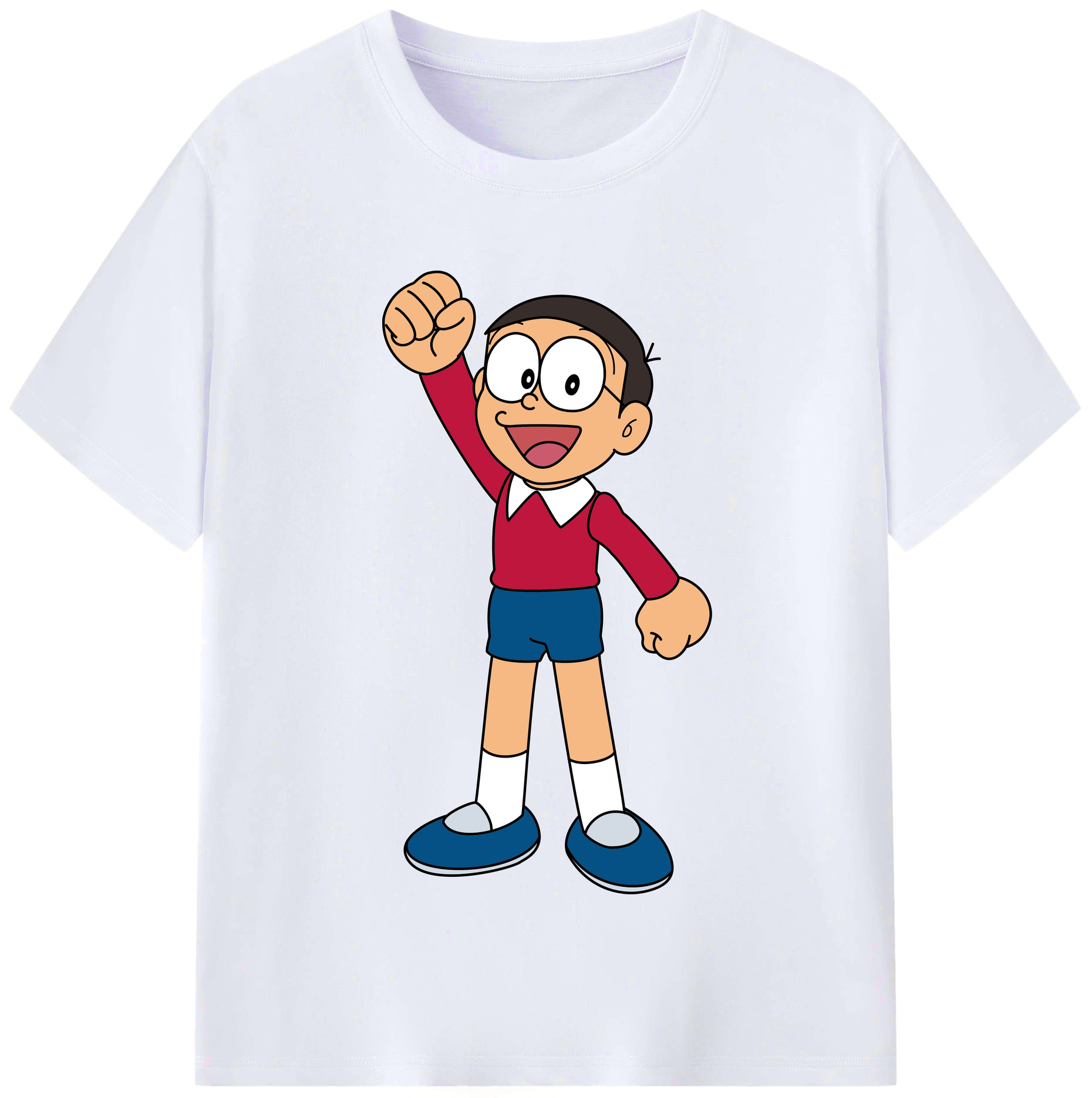 （画像用） ドラえもん 野比 のび太 Doraemon Nobita Nobi レディースカジュアルプリントTシャツ（綿100％）