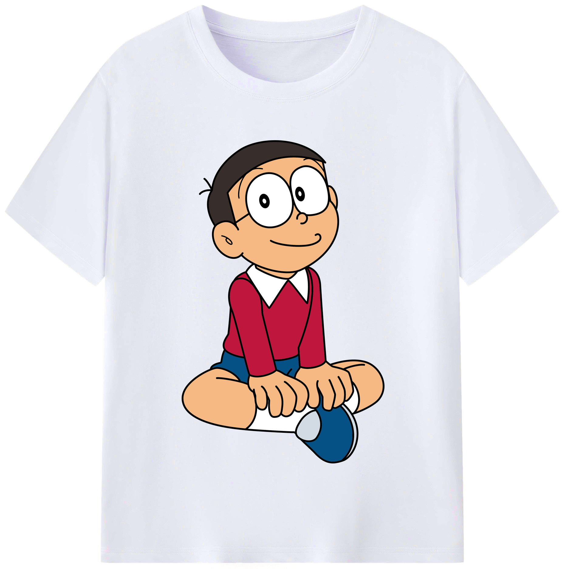 （画像用） ドラえもん 野比 のび太 Doraemon Nobita Nobi レディースカジュアルプリントTシャツ（綿100％）