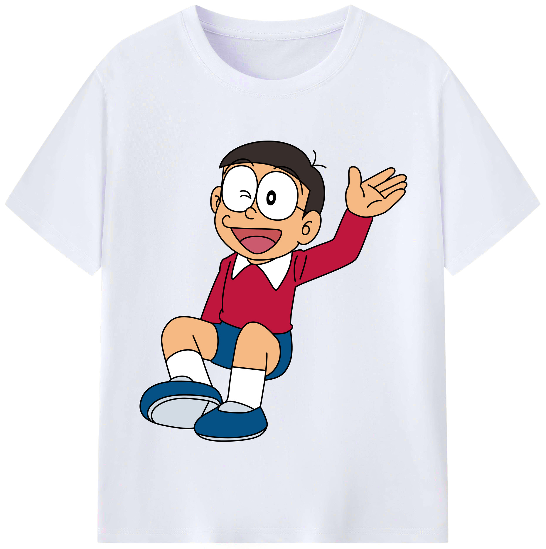（画像用） ドラえもん 野比 のび太 Doraemon Nobita Nobi レディースカジュアルプリントTシャツ（綿100％）