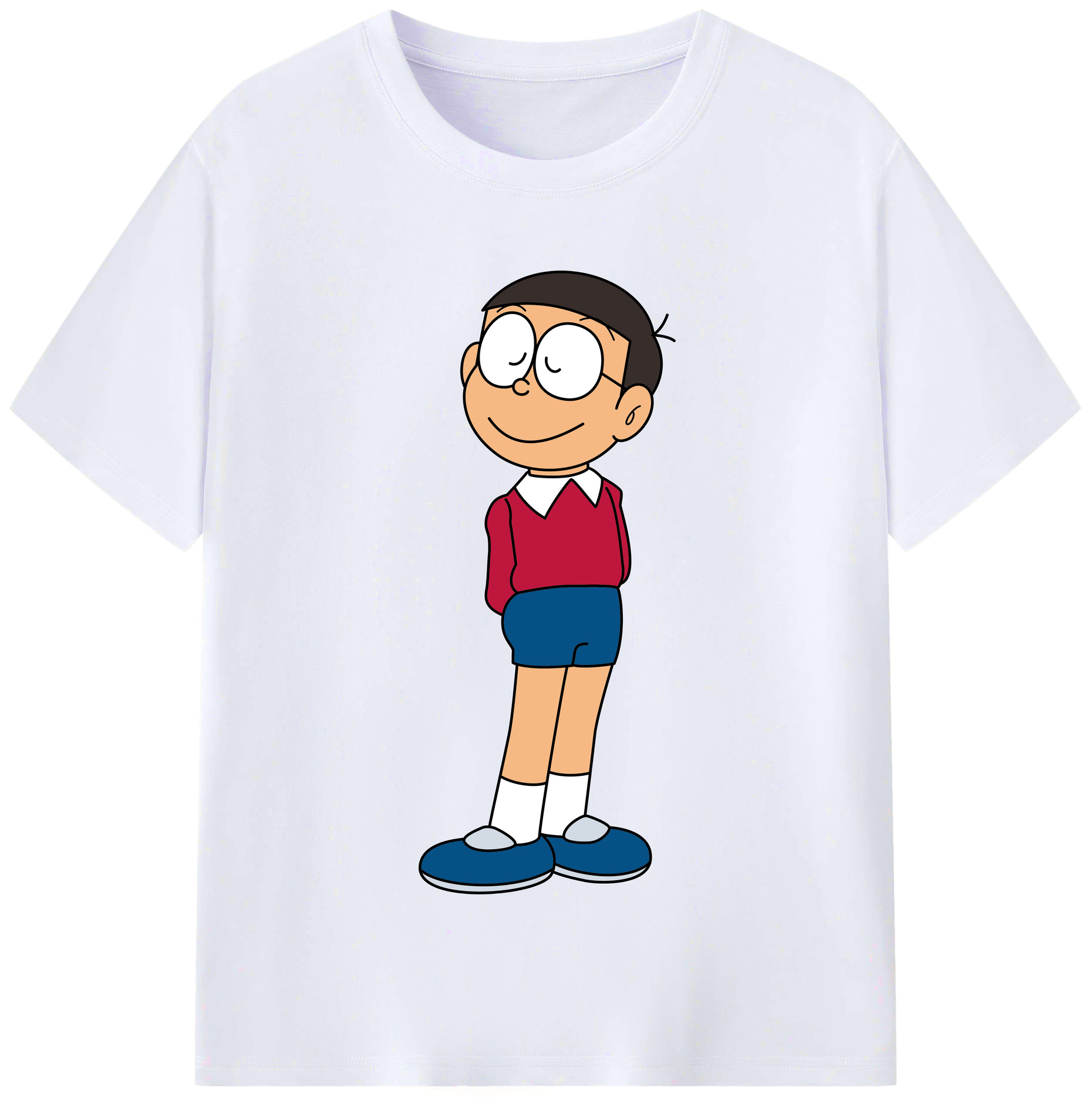 （画像用） ドラえもん 野比 のび太 Doraemon Nobita Nobi レディースカジュアルプリントTシャツ（綿100％）