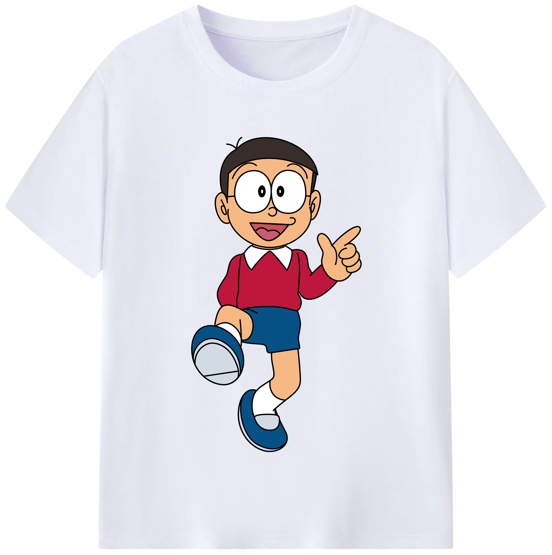 （画像用） ドラえもん 野比 のび太 Doraemon Nobita Nobi レディースカジュアルプリントTシャツ（綿100％）