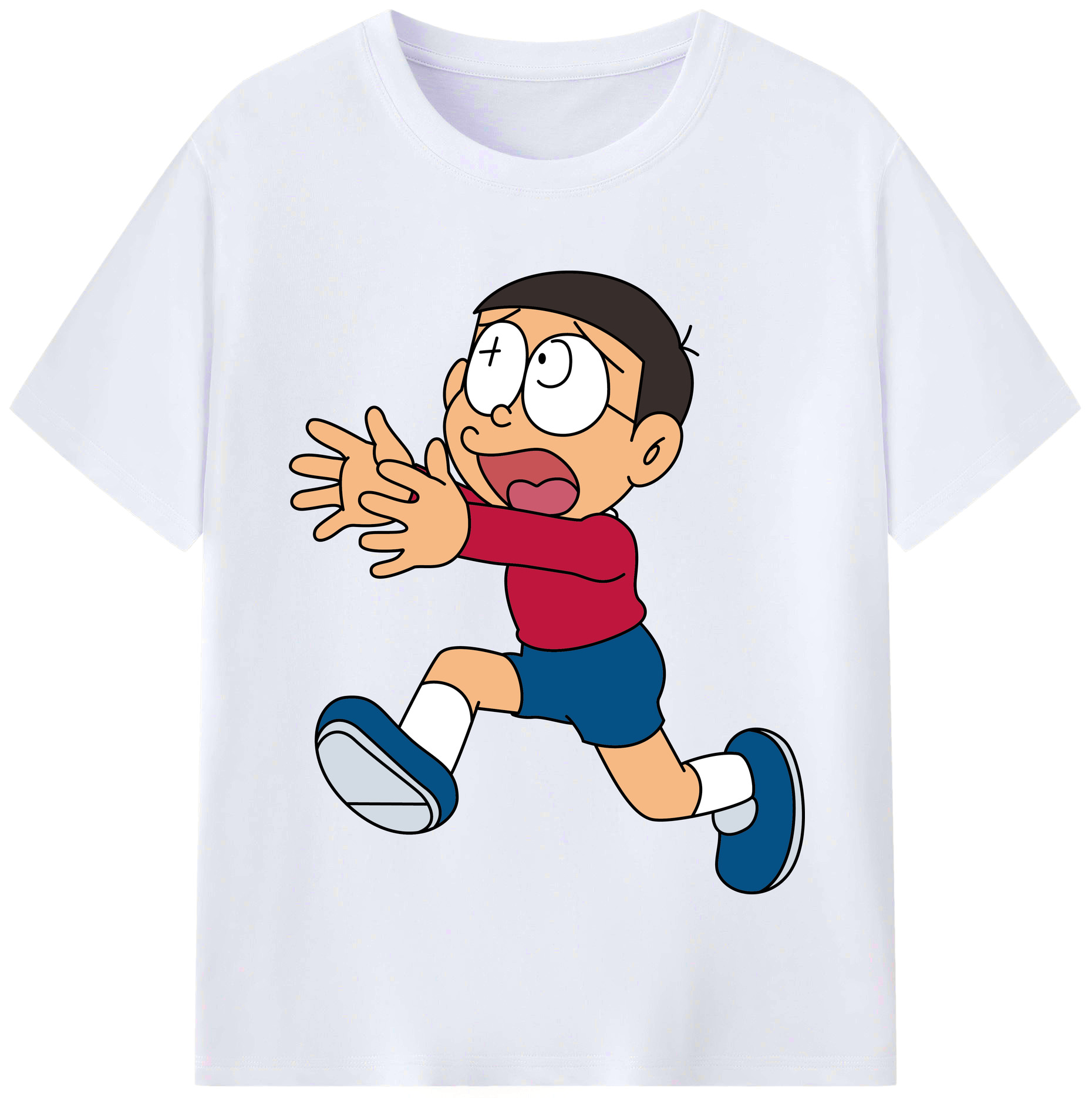 （画像用） ドラえもん 野比 のび太 Doraemon Nobita Nobi レディースカジュアルプリントTシャツ（綿100％）