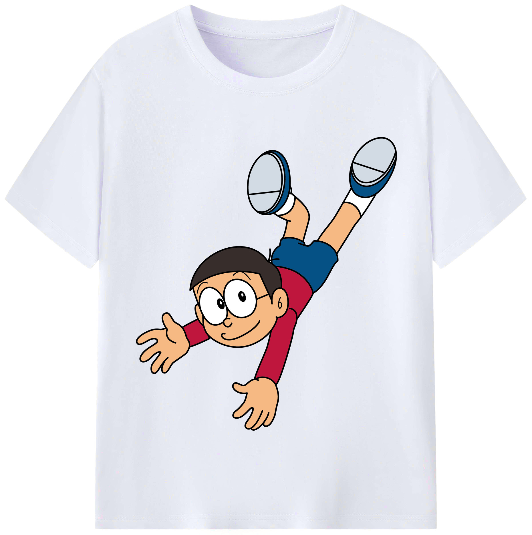 （画像用） ドラえもん 野比 のび太 Doraemon Nobita Nobi レディースカジュアルプリントTシャツ（綿100％）