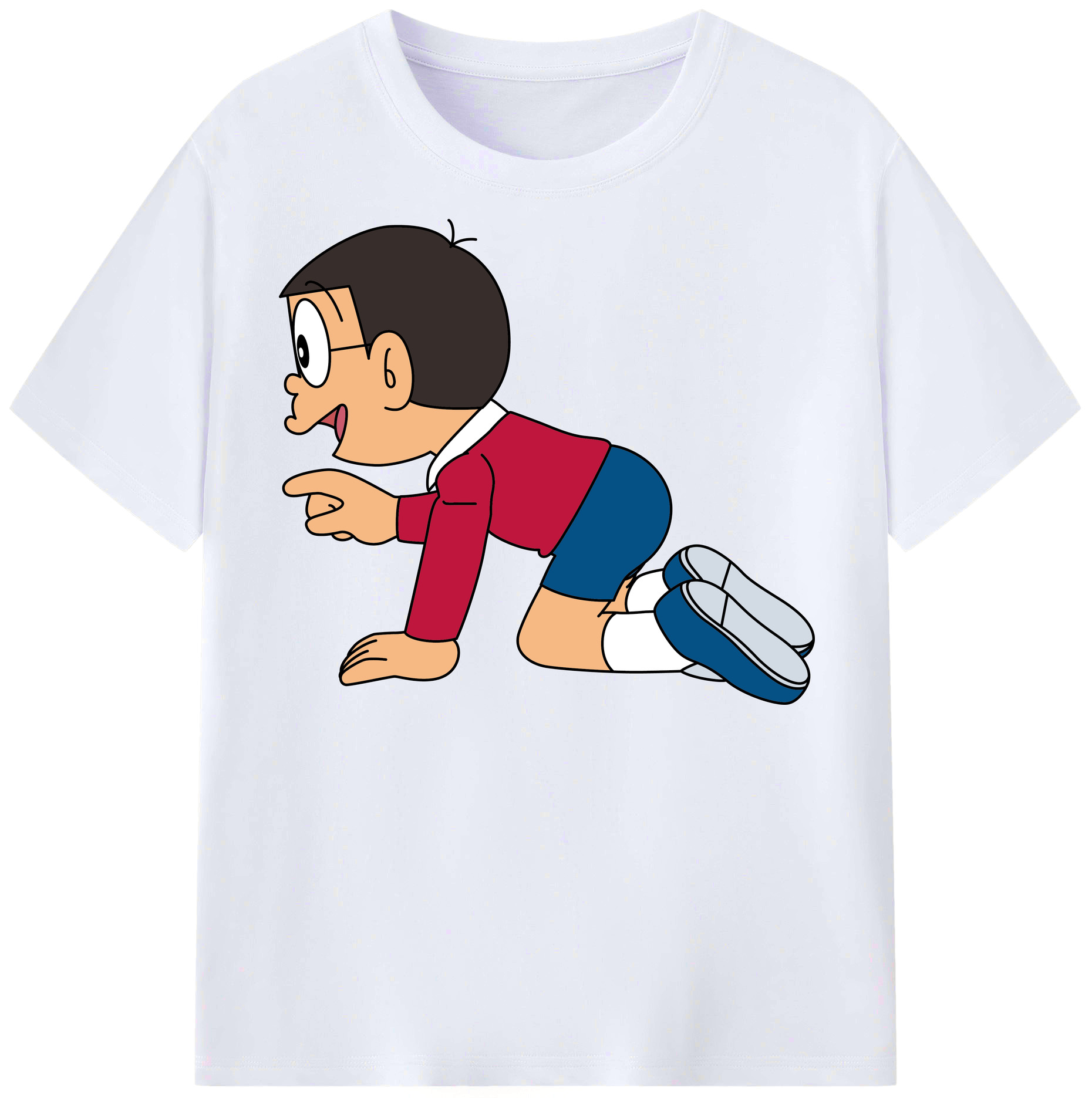 （画像用） ドラえもん 野比 のび太 Doraemon Nobita Nobi レディースカジュアルプリントTシャツ（綿100％）