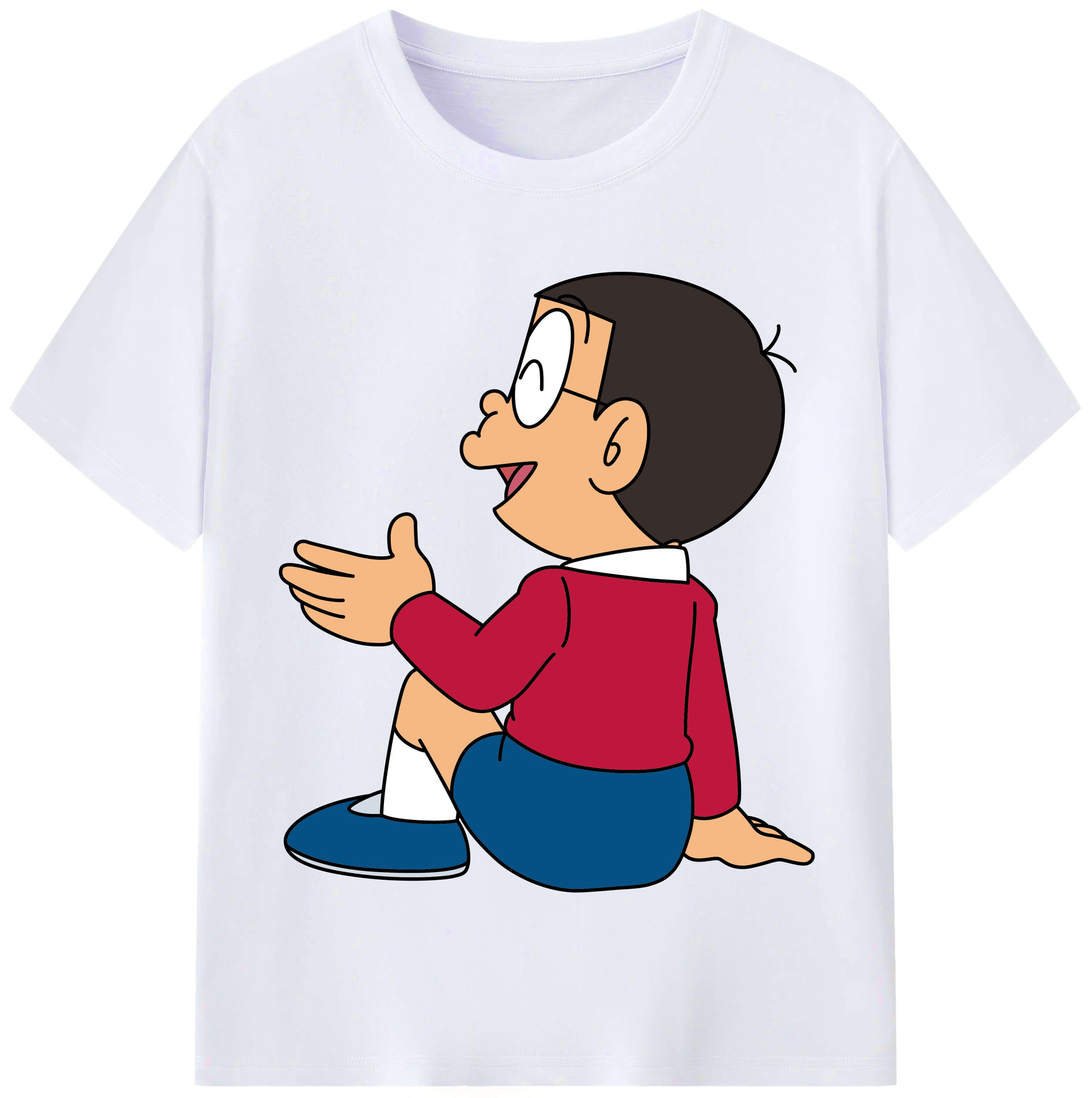 （画像用） ドラえもん 野比 のび太 Doraemon Nobita Nobi レディースカジュアルプリントTシャツ（綿100％）