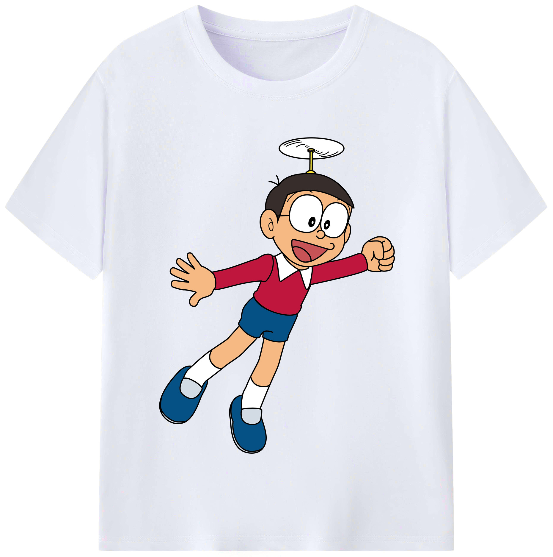 （画像用） ドラえもん 野比 のび太 Doraemon Nobita Nobi レディースカジュアルプリントTシャツ（綿100％）