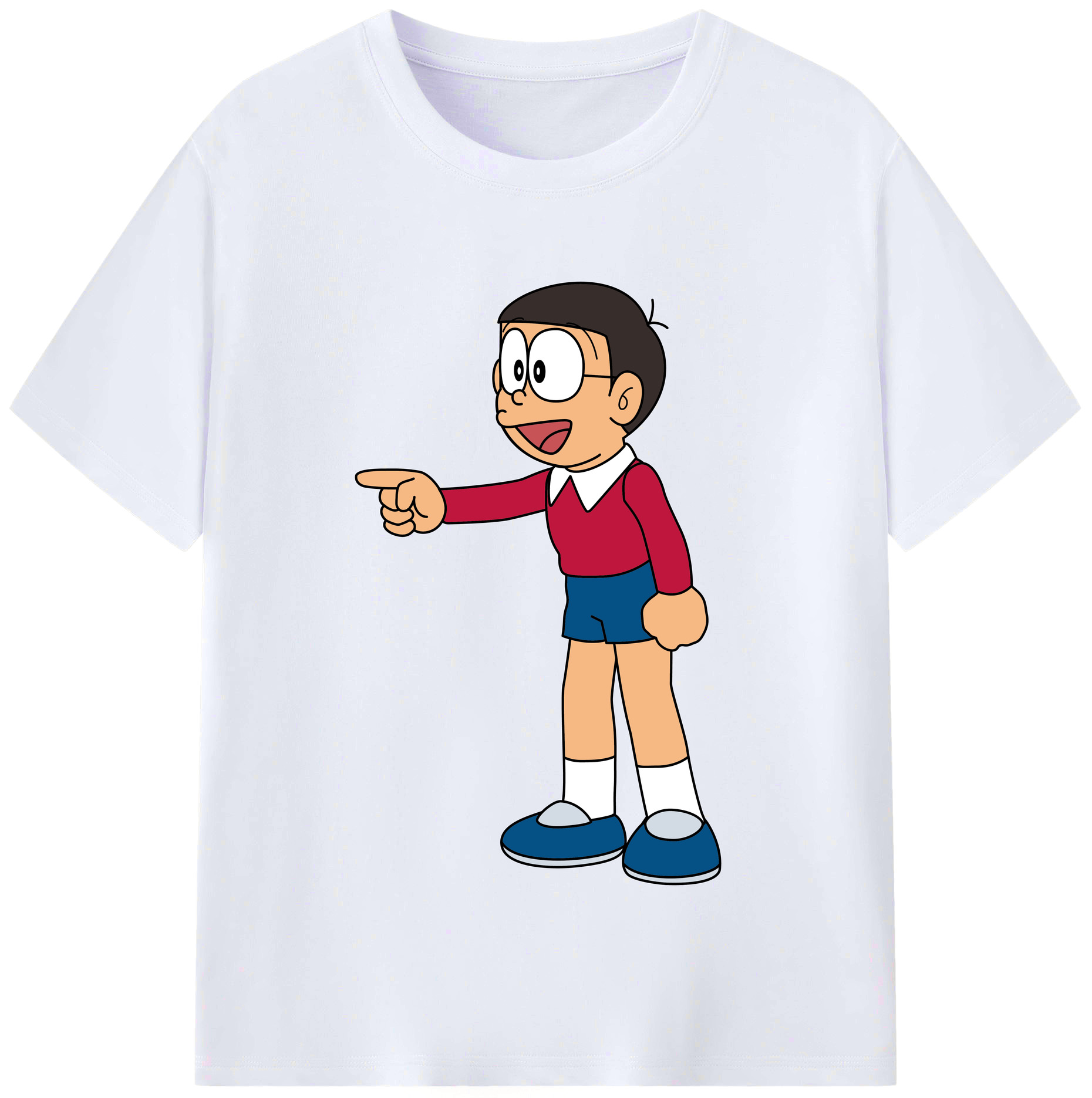 （画像用） ドラえもん 野比 のび太 Doraemon Nobita Nobi レディースカジュアルプリントTシャツ（綿100％）
