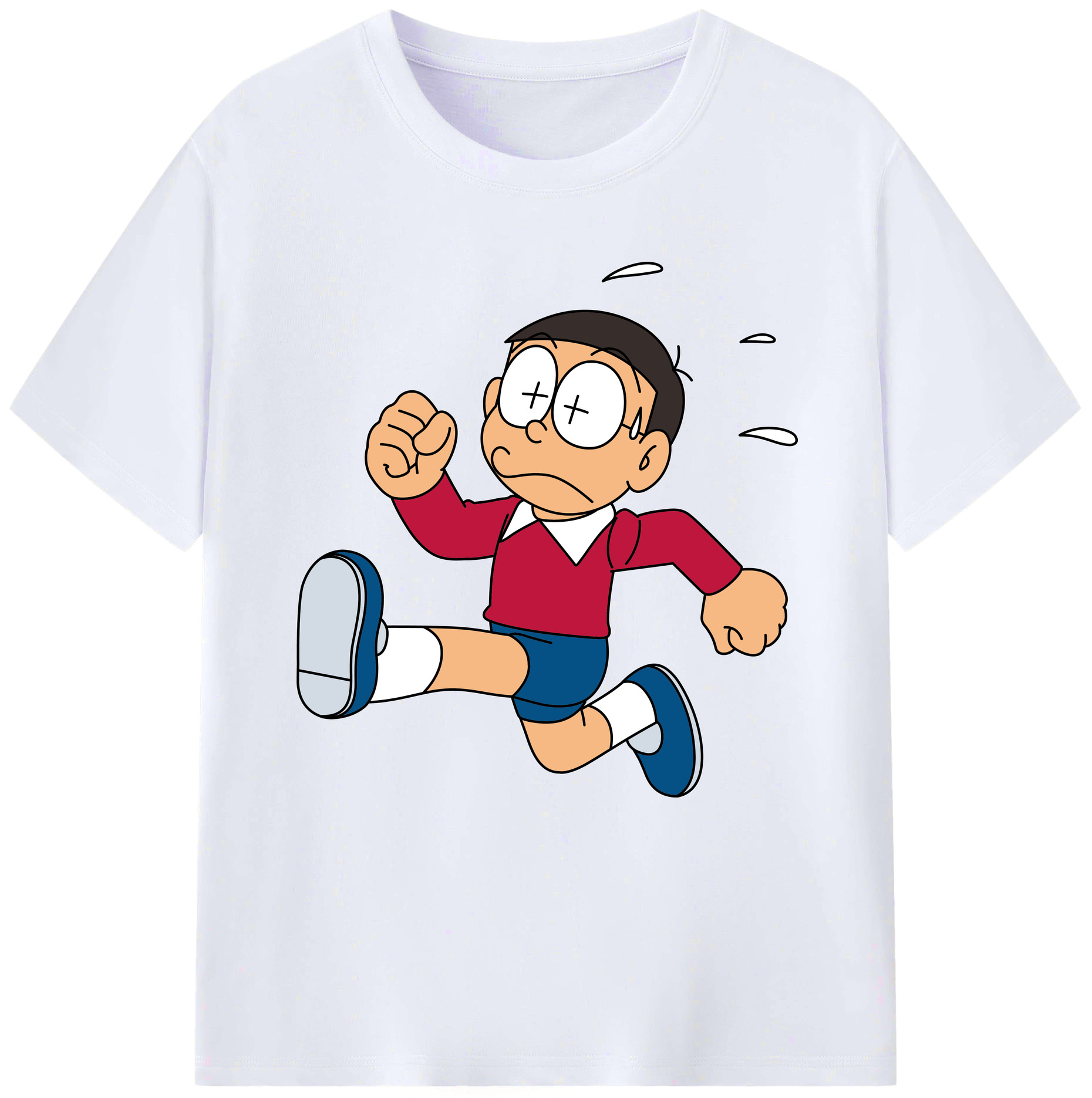 （画像用） ドラえもん 野比 のび太 Doraemon Nobita Nobi レディースカジュアルプリントTシャツ（綿100％）