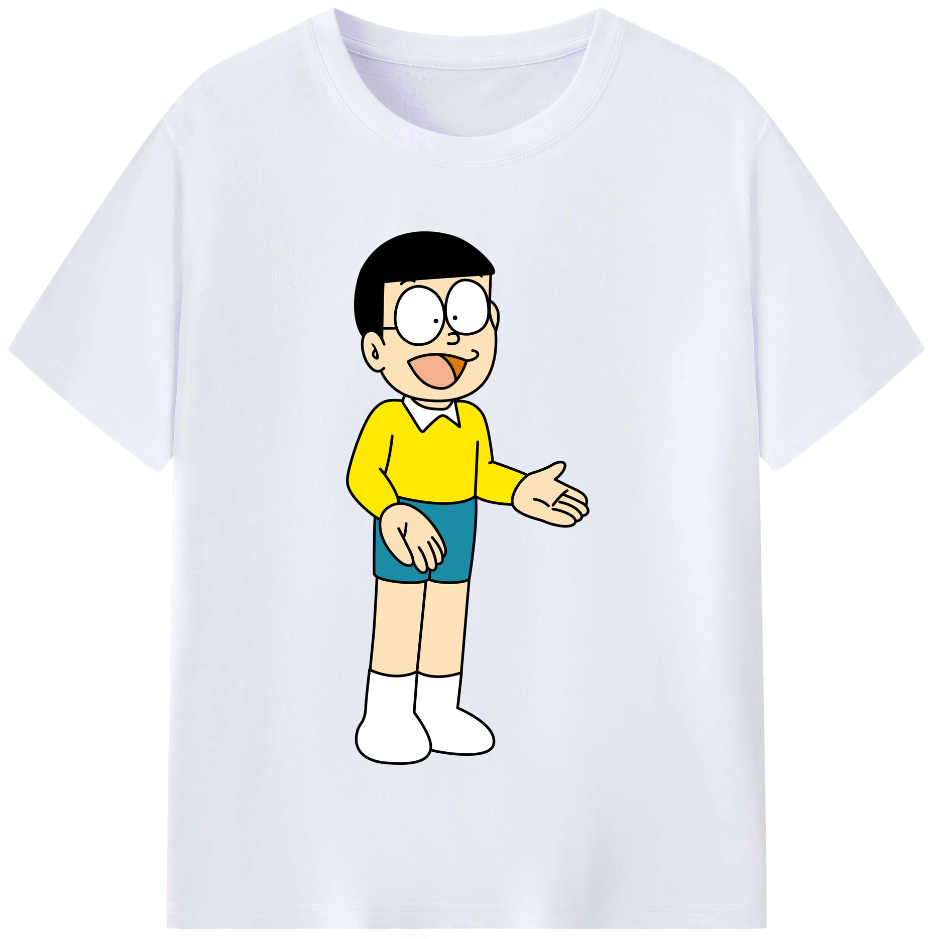 （画像用） ドラえもん 野比 のび太 Doraemon Nobita Nobi レディースカジュアルプリントTシャツ（綿100％）