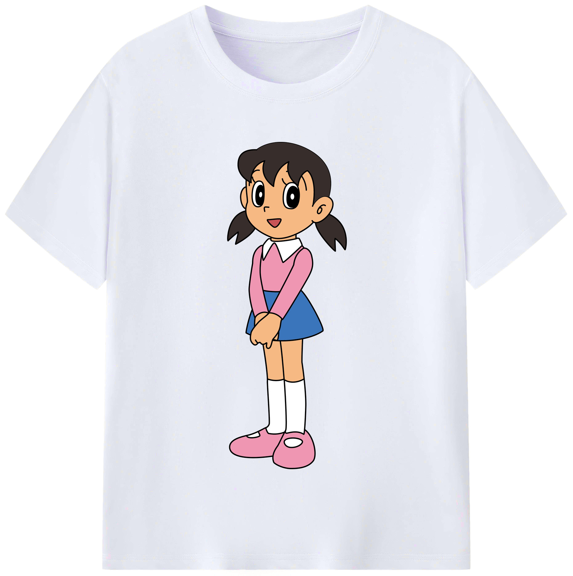 （画像用） ドラえもん みなもと しずか Doraemon Shizuka Minamoto レディースカジュアルプリントTシャツ（綿100％）