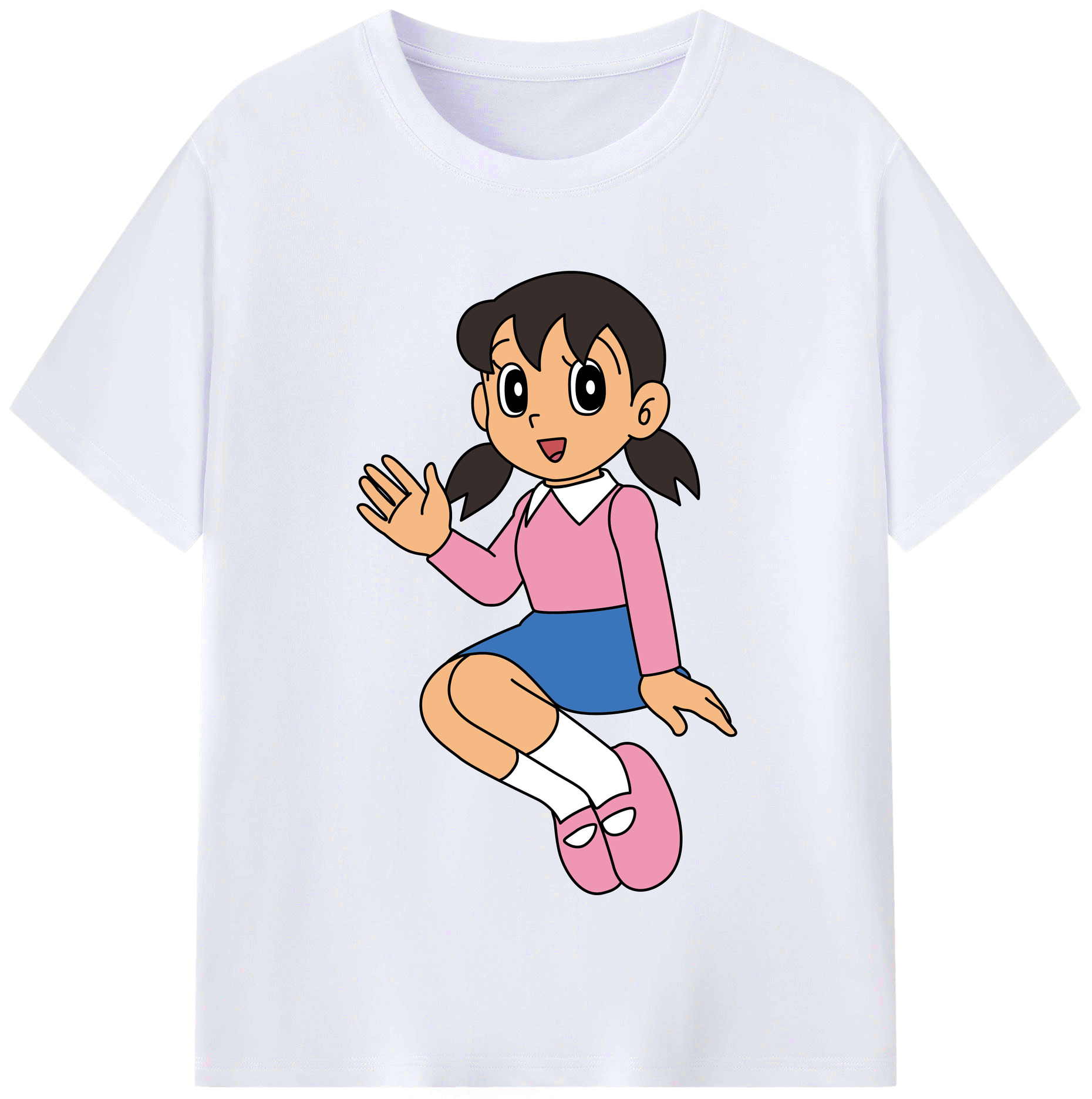 （画像用） ドラえもん みなもと しずか Doraemon Shizuka Minamoto レディースカジュアルプリントTシャツ（綿100％）