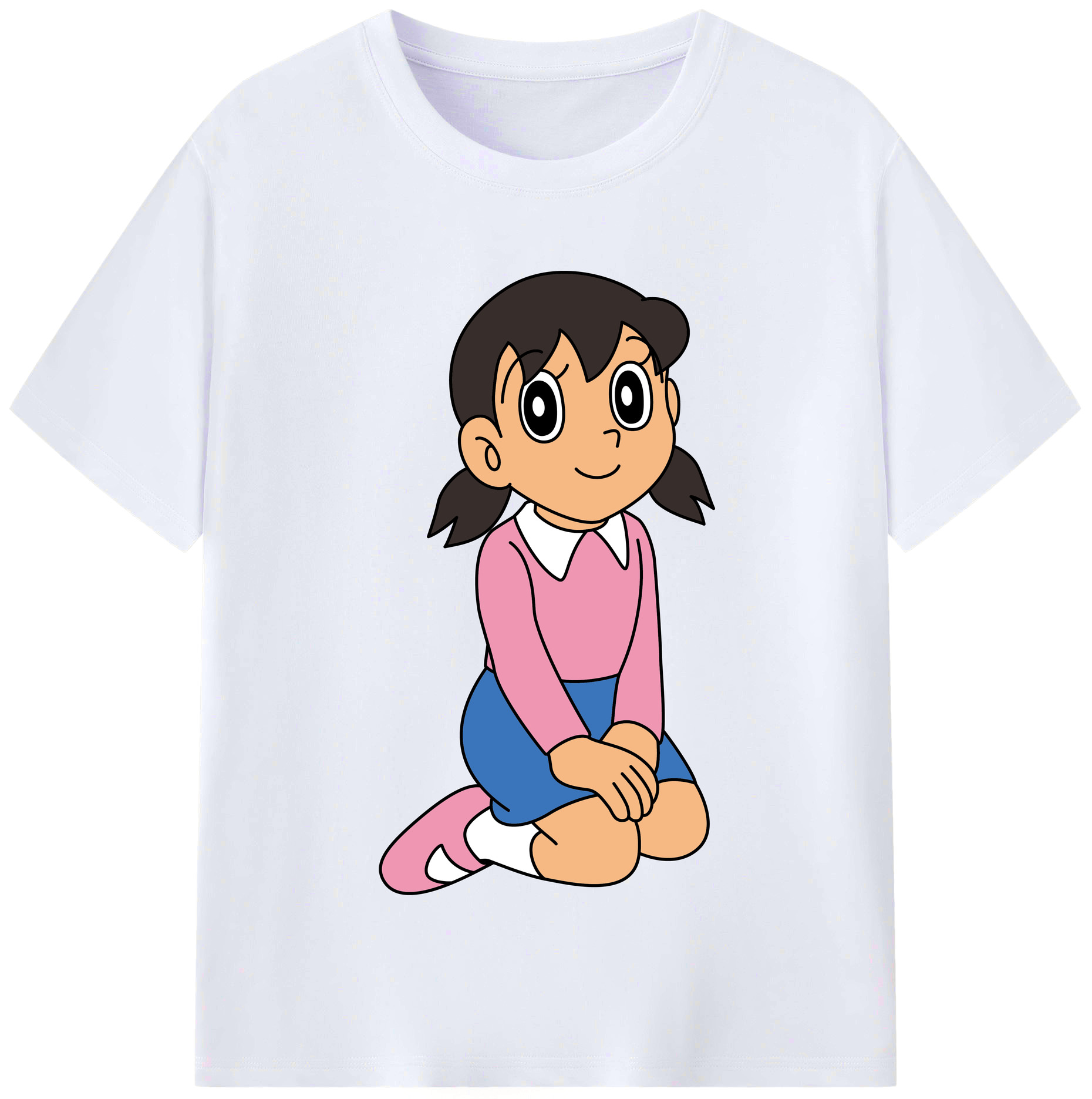 （画像用） ドラえもん みなもと しずか Doraemon Shizuka Minamoto レディースカジュアルプリントTシャツ（綿100％）