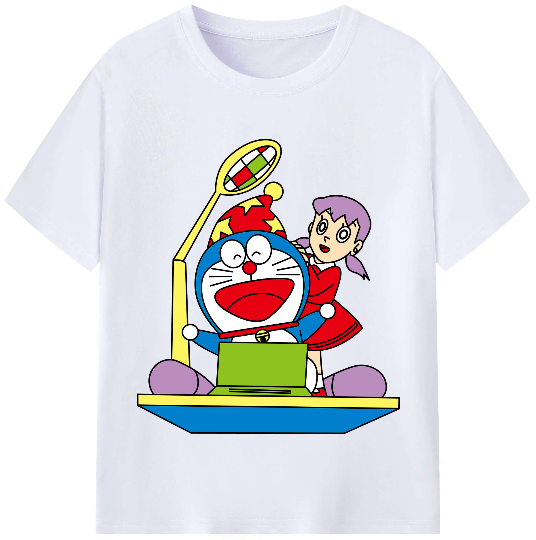 （画像用） ドラえもん みなもと しずか Doraemon Shizuka Minamoto レディースカジュアルプリントTシャツ（綿100％）