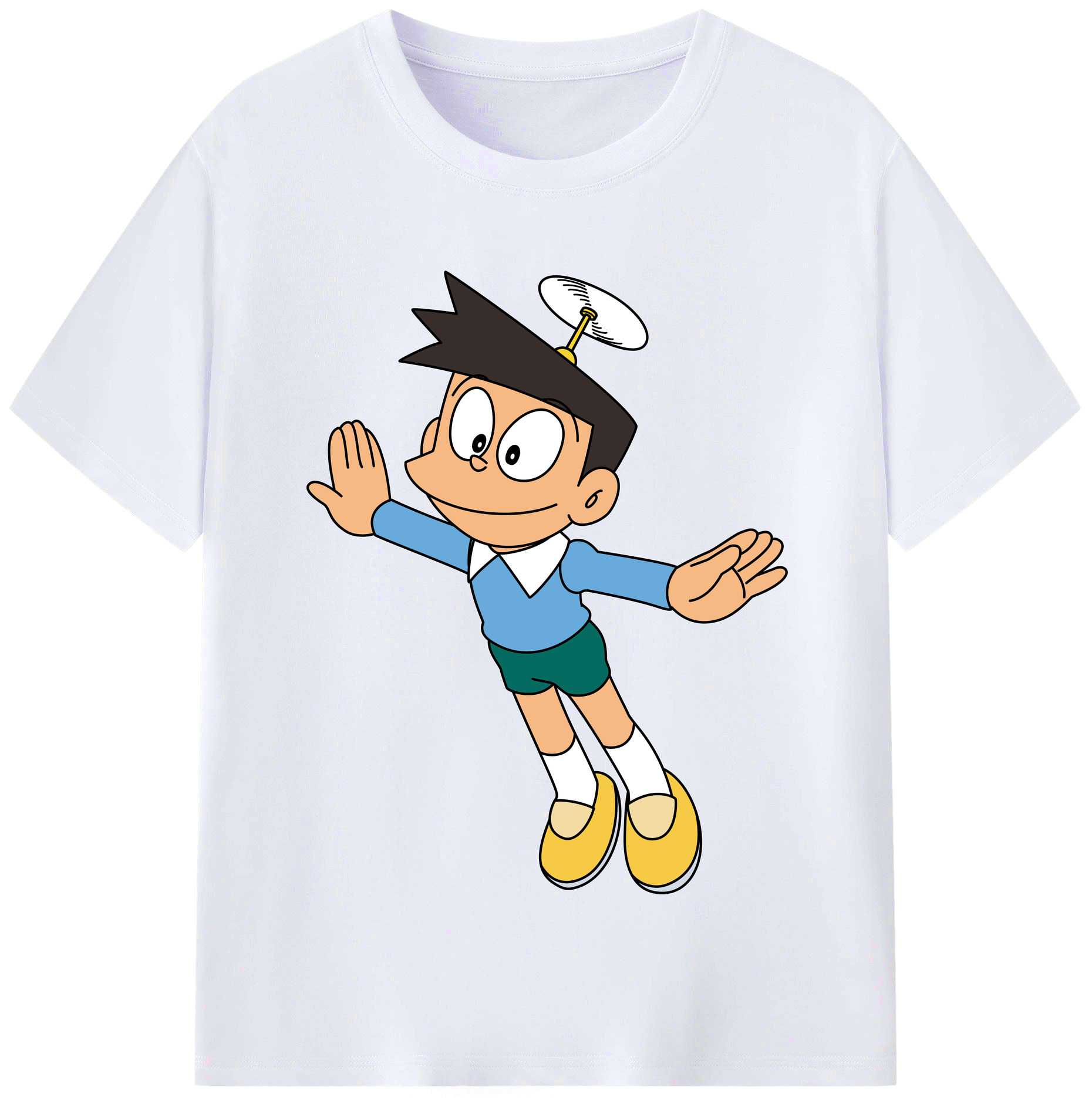 （画像用） ドラえもん 骨川 スネ夫 Doraemon Honekawa Suneo レディースカジュアルプリントTシャツ（綿100％）