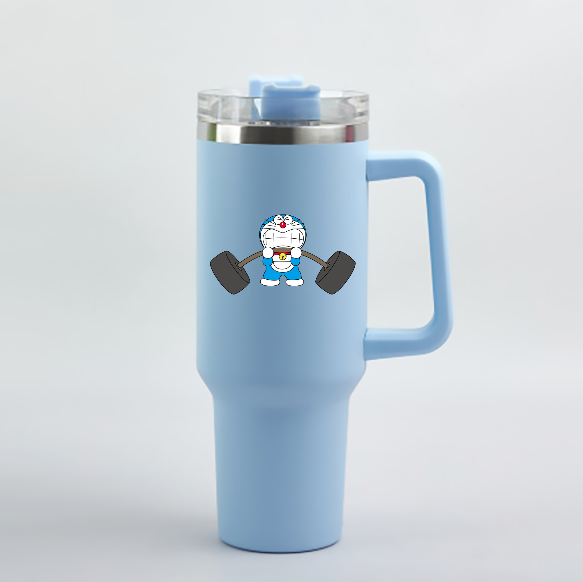 （画像用） ドラえもん Doraemon 1200mL車用タンブラー - クリスタルステッカー（プラスチックストロー付き）