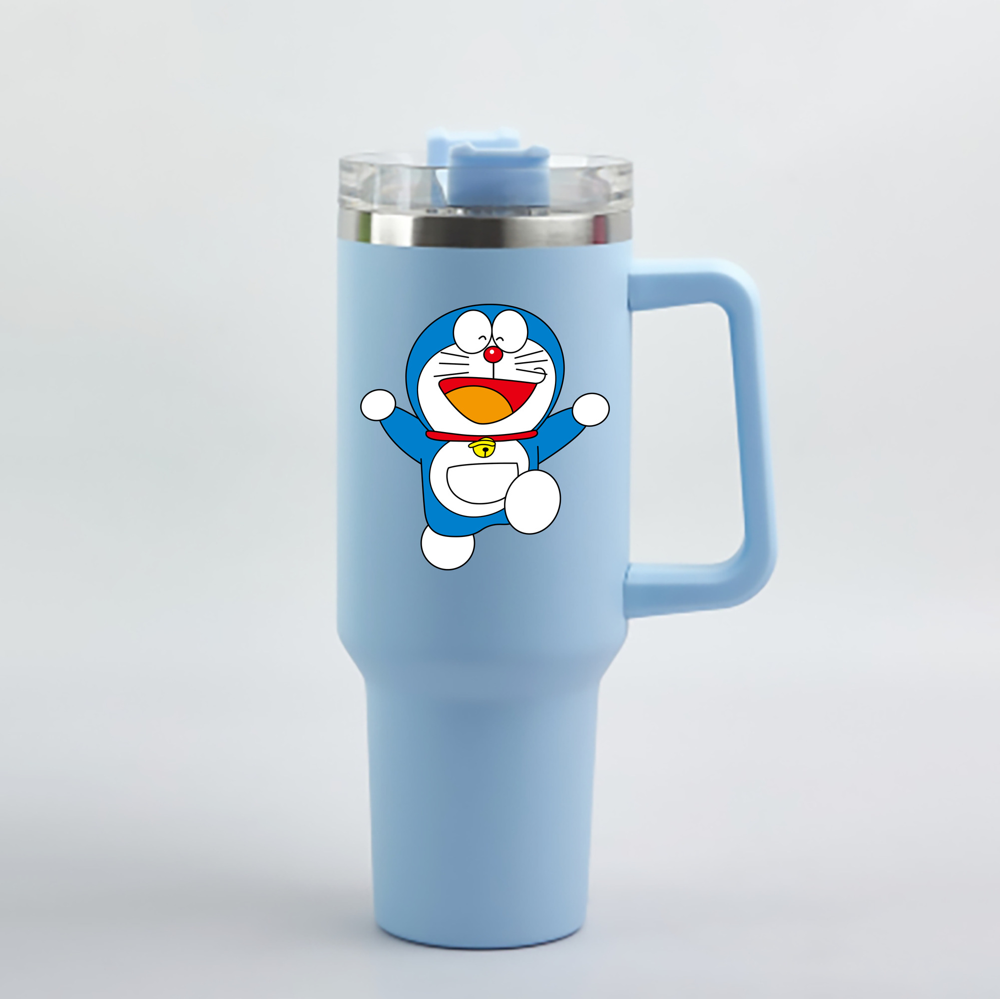 （画像用） ドラえもん Doraemon 1200mL車用タンブラー - クリスタルステッカー（プラスチックストロー付き）