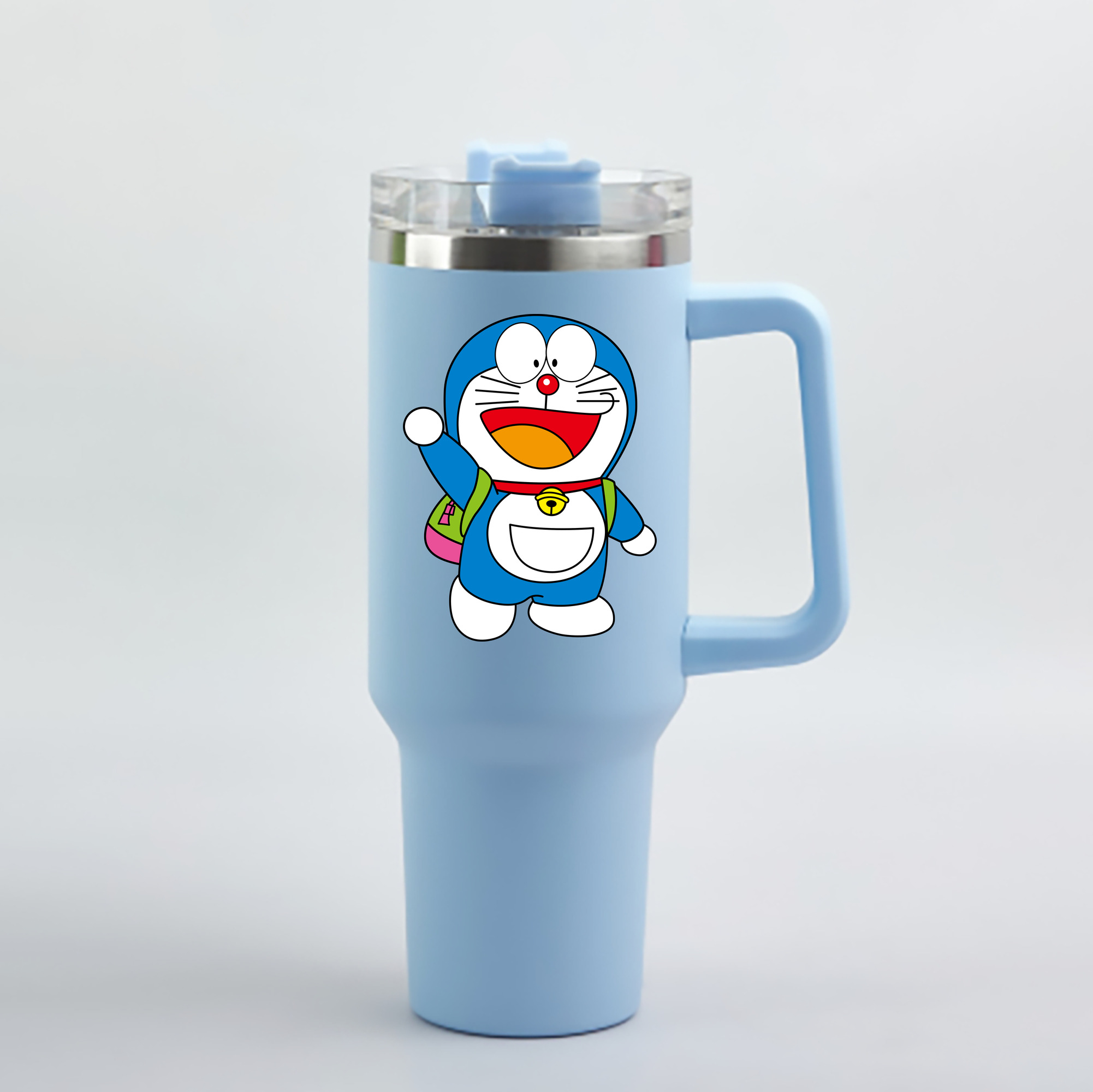 （画像用） ドラえもん Doraemon 1200mL車用タンブラー - クリスタルステッカー（プラスチックストロー付き）