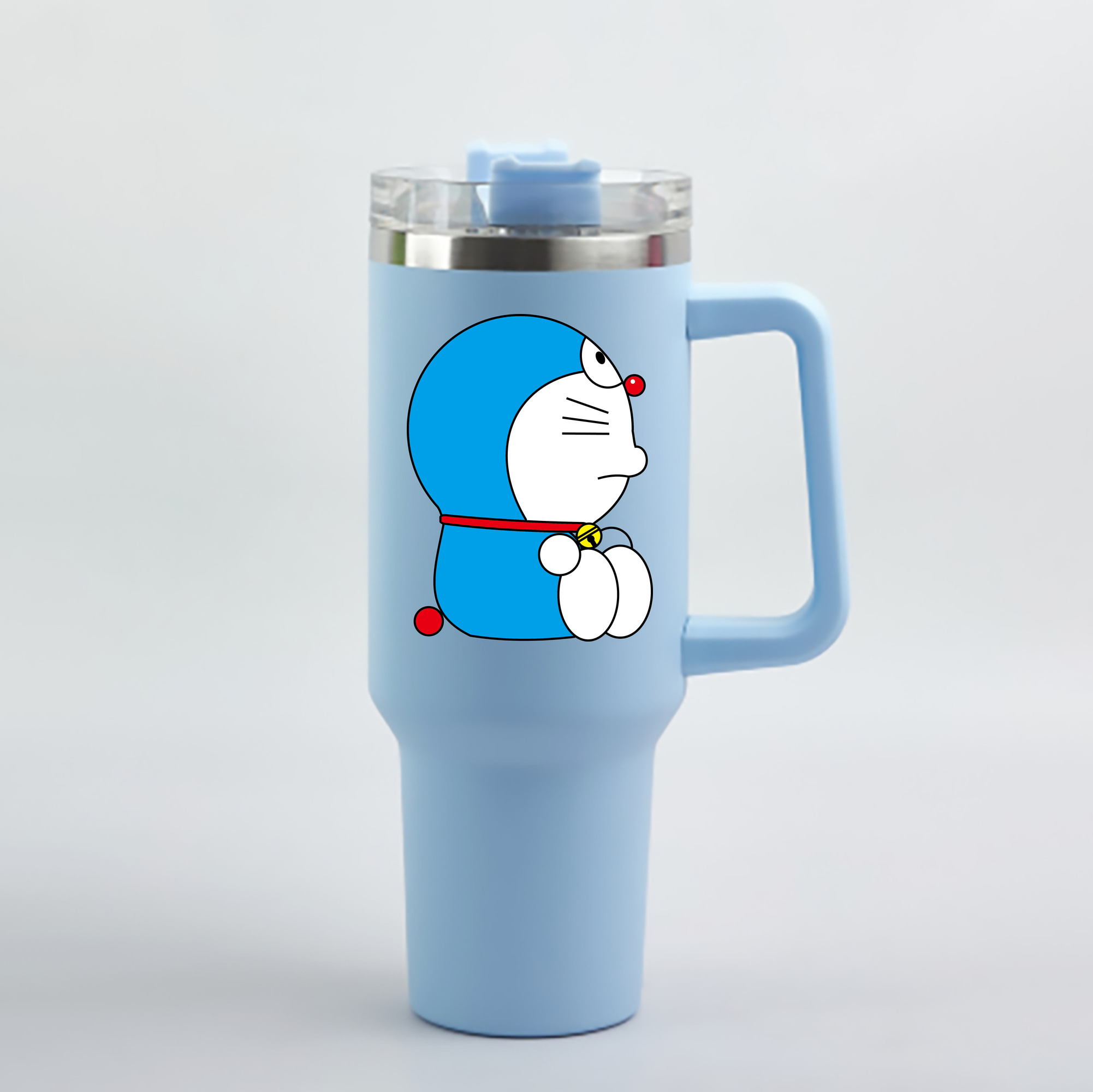 （画像用） ドラえもん Doraemon 1200mL車用タンブラー - クリスタルステッカー（プラスチックストロー付き）