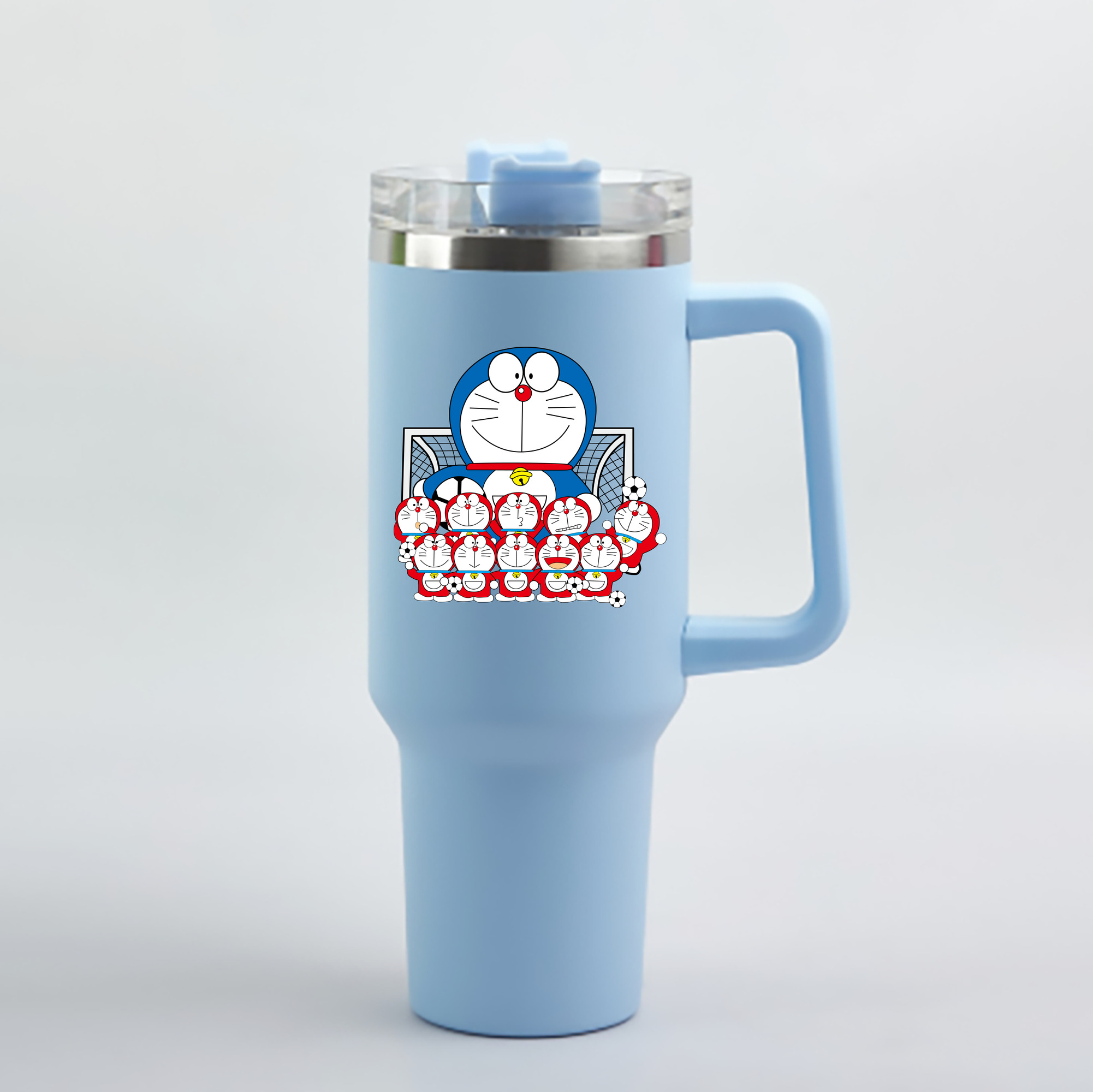（画像用） ドラえもん Doraemon 1200mL車用タンブラー - クリスタルステッカー（プラスチックストロー付き）
