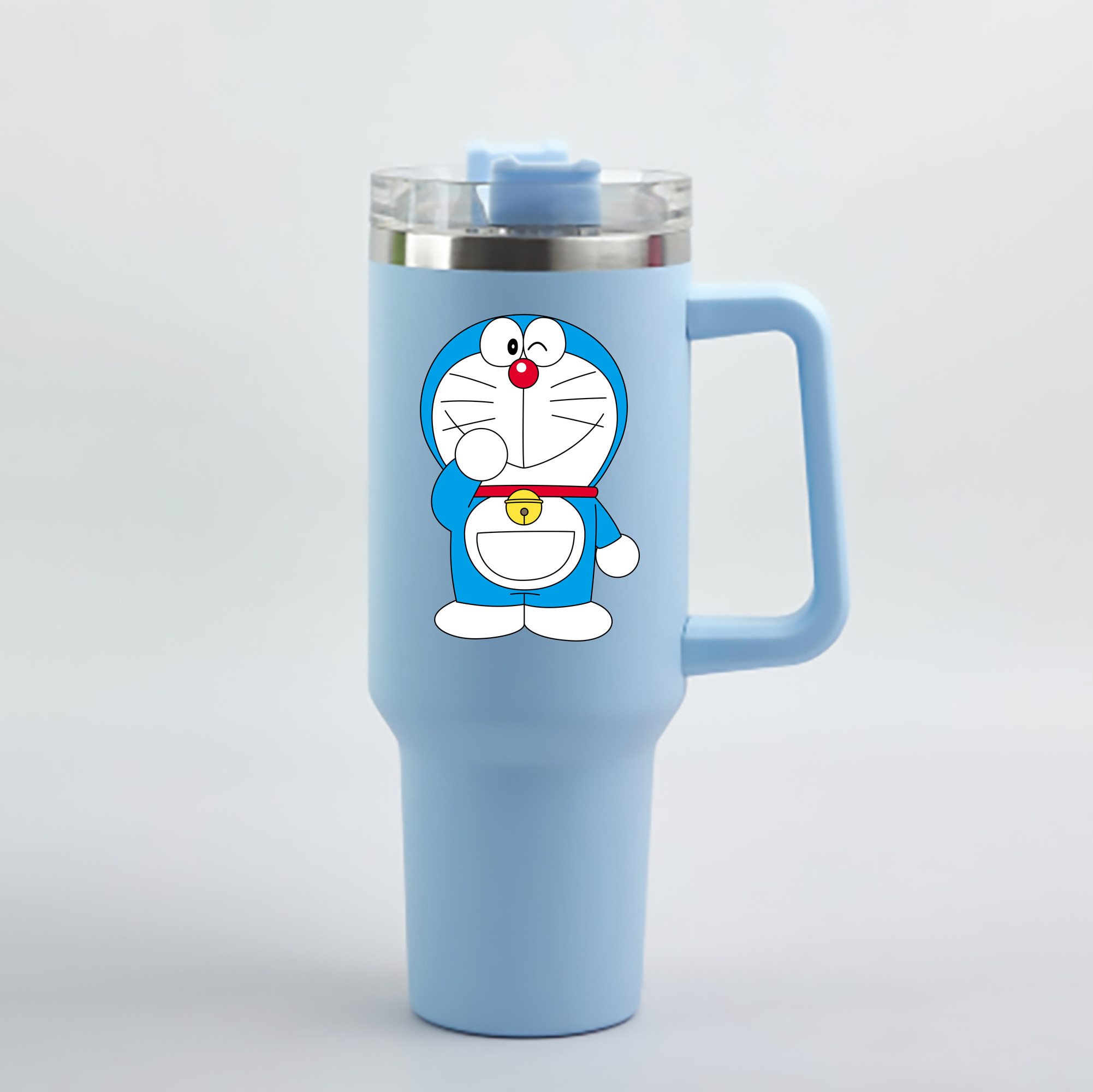 （画像用） ドラえもん Doraemon 1200mL車用タンブラー - クリスタルステッカー（プラスチックストロー付き）