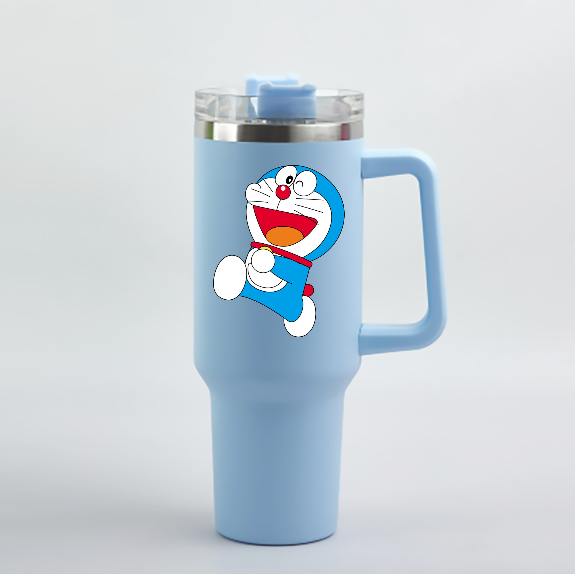 （画像用） ドラえもん Doraemon 1200mL車用タンブラー - クリスタルステッカー（プラスチックストロー付き）